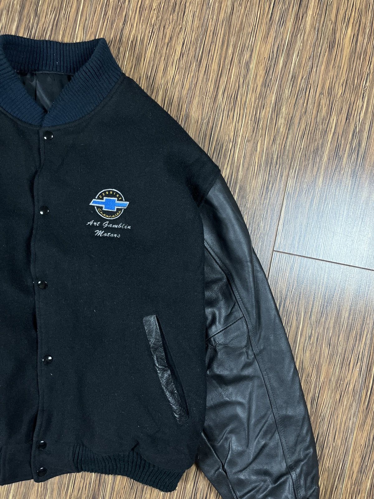 Genuine Leather × Vintage ➕ 90s vintage Chevrolet leather sleeves bomber varsity Size US XL / EU 56 / 4 - 2 Thumbnail
