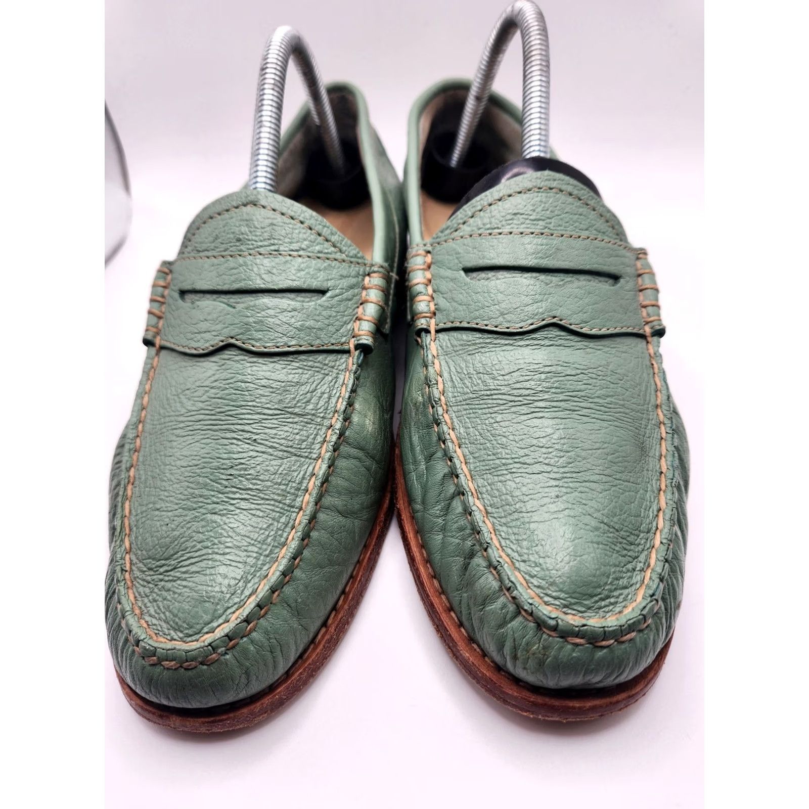 Vintage G.H. Bass & Co. Weejuns Leather Penny Loafers Dress Womens 9 M Green Shoes Size M / US 6-8 / IT 42-44 - 3 Thumbnail