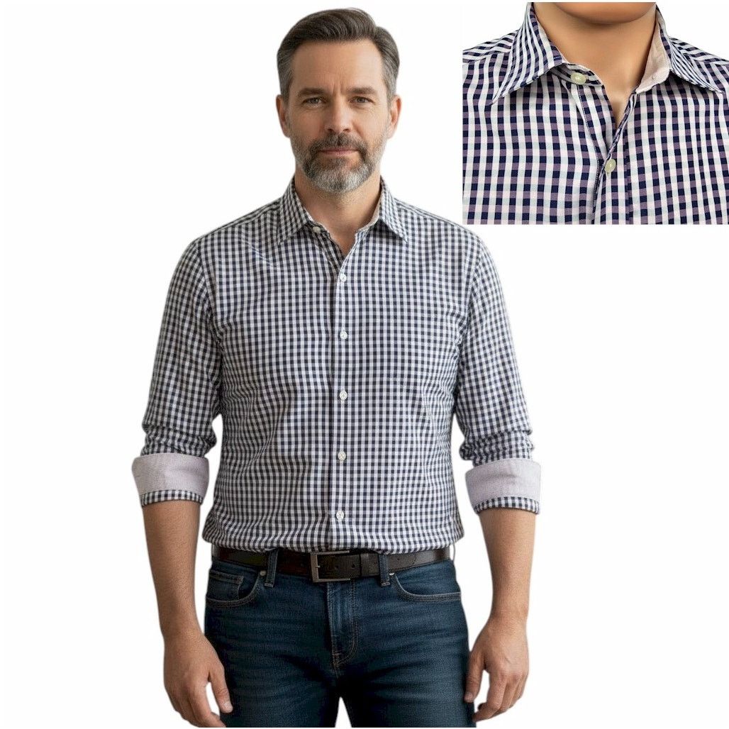 Johnston & Murphy JOHNSTON & MURPHY Dress Shirt Sz M Tailored fit Flip Cuff Size US M / EU 48-50 / 2 - 1 Thumbnail