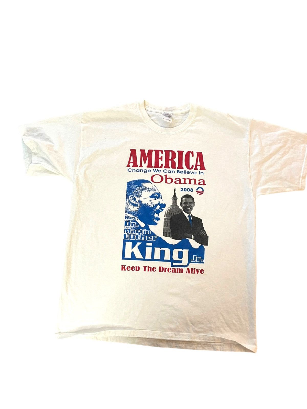 Vintage 2008 Obama /Dr. Martin Luther King Crewneck Shirt Size US XL / EU 56 / 4 - 1 Thumbnail