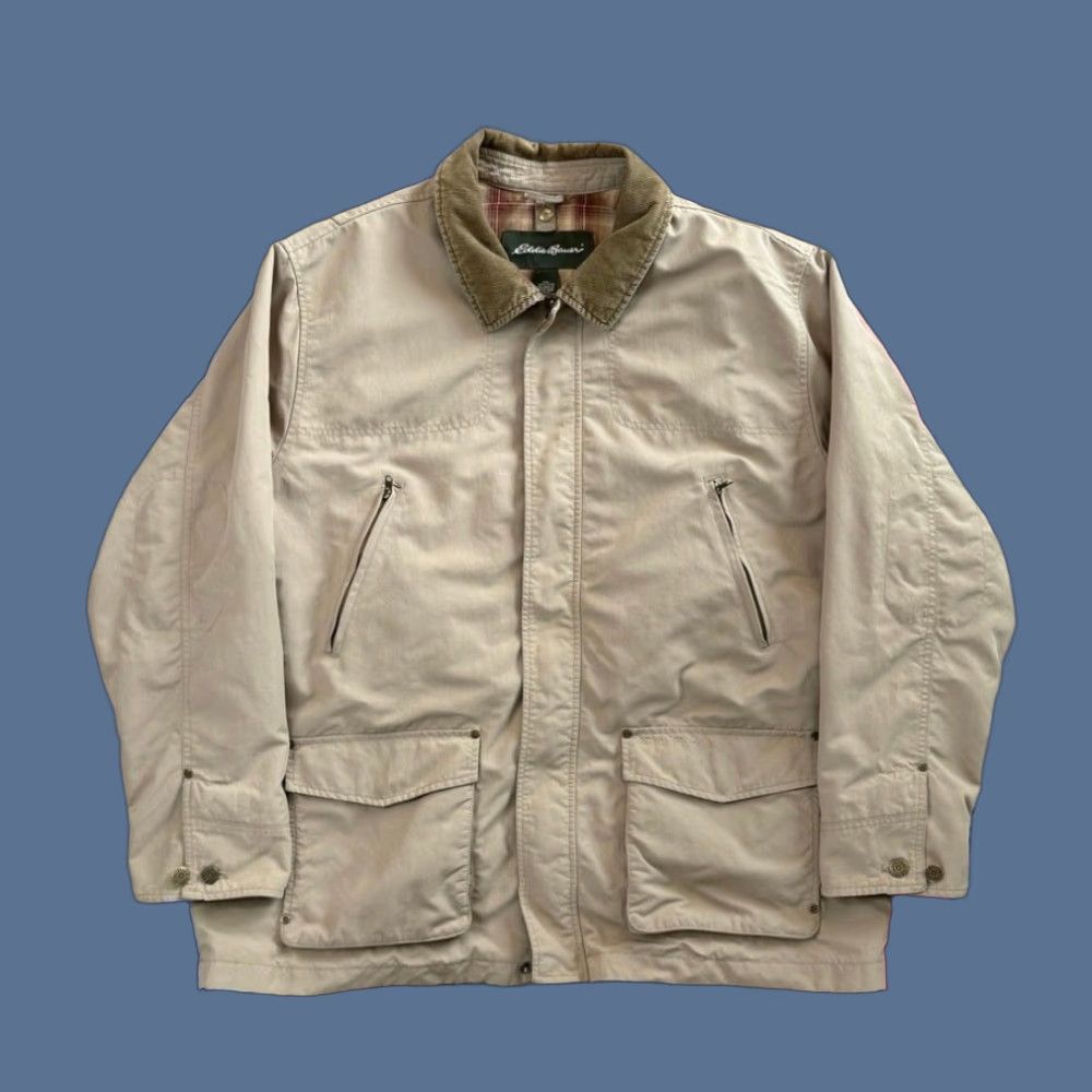 Eddie Bauer VINTAGE Eddie Bauer Barn Coat Mens XL Corduroy Collar Plaid Lined Brown Cotton Zip Snap 90s Winter Fall Spring Workwear Casual Coat Size US XL / EU 56 / 4 - 1 Thumbnail