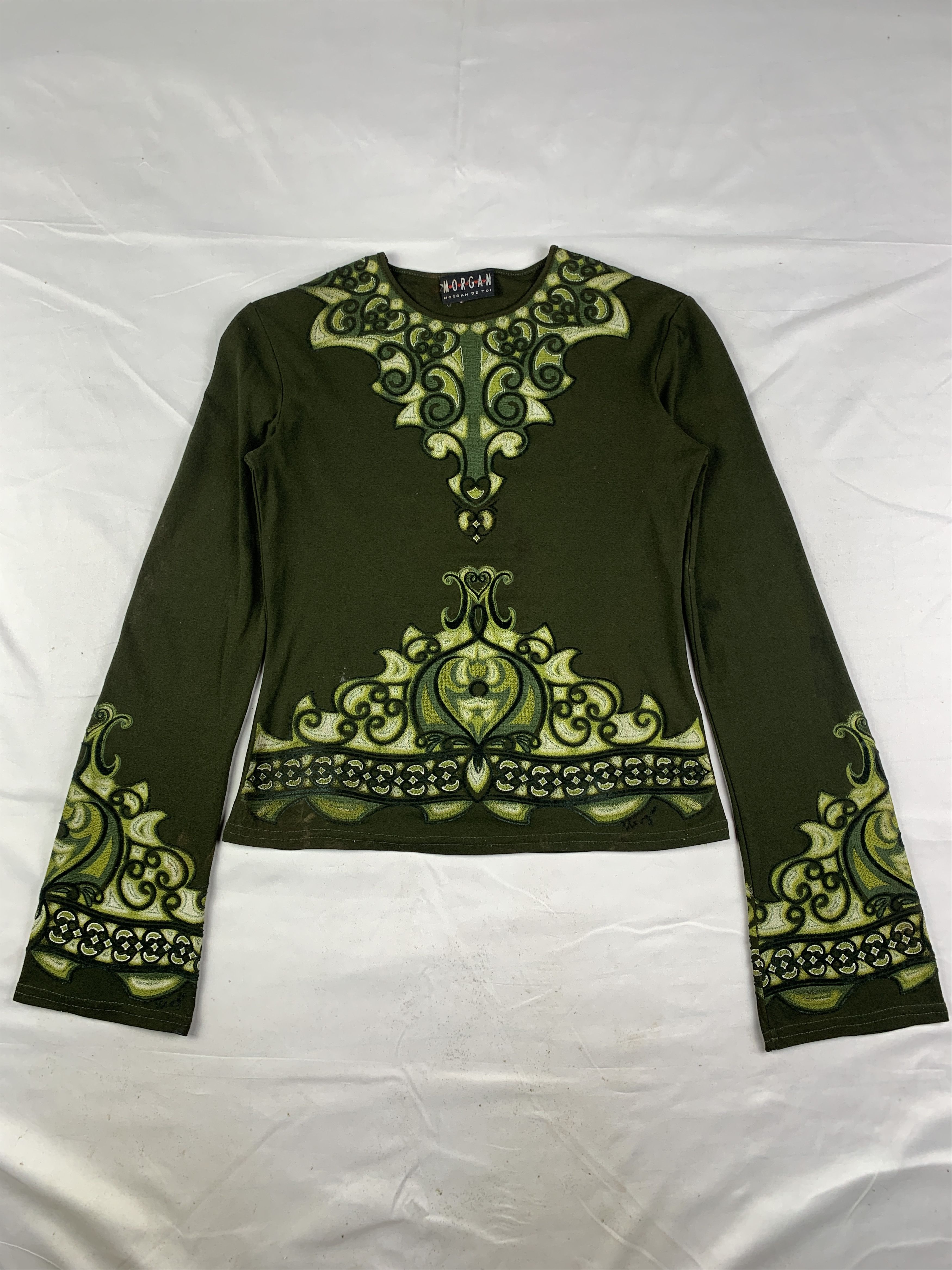 Morgan De Toi 2000s Morgan de Toi France Pine Bohemian Flared Canabis Top Size S / US 4 / IT 40 - 1 Thumbnail