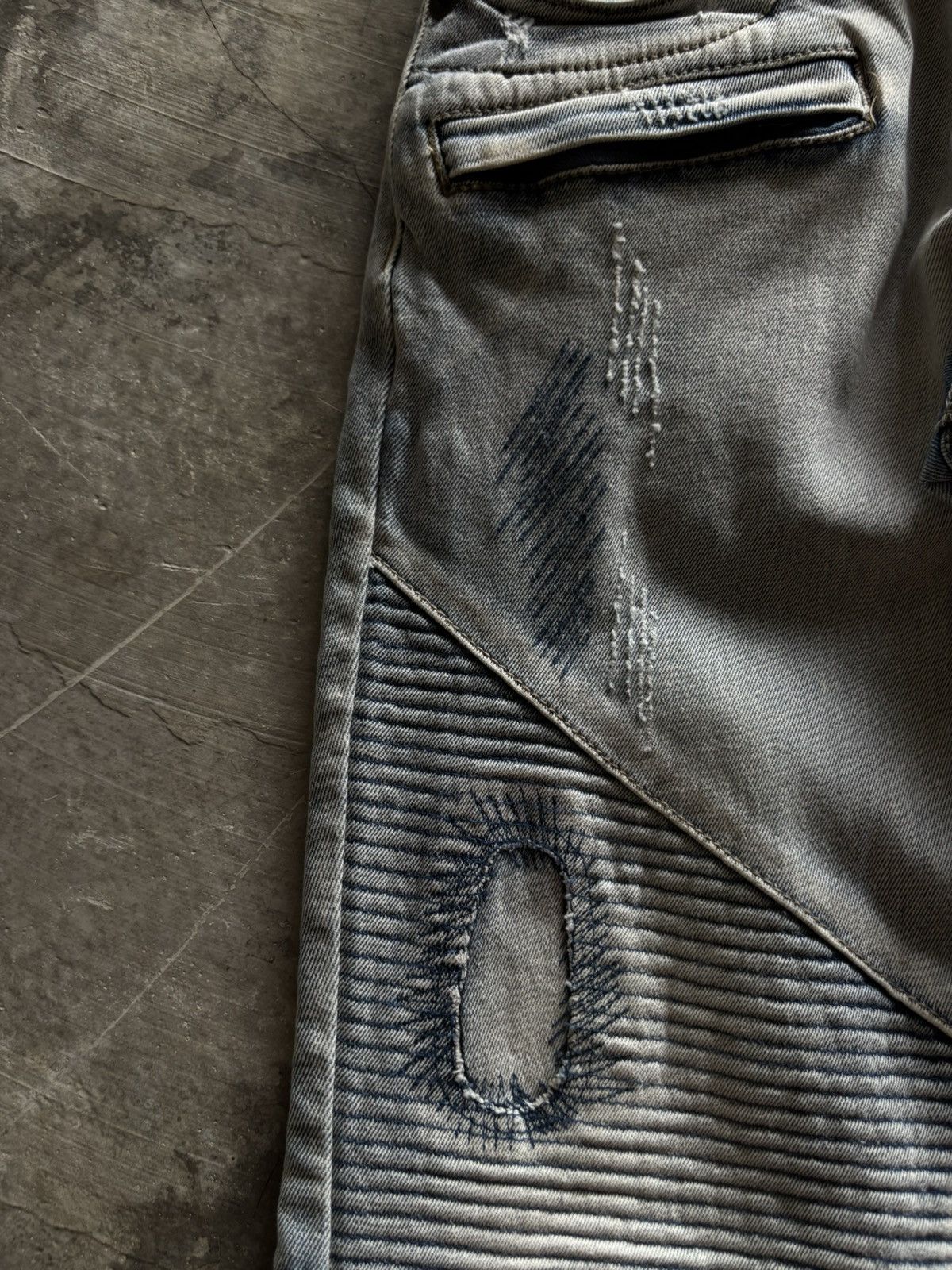Hysteric Glamour IN THE ATTIC biker pant denim sashiko japanese balmain style Size US 29 - 12 Thumbnail