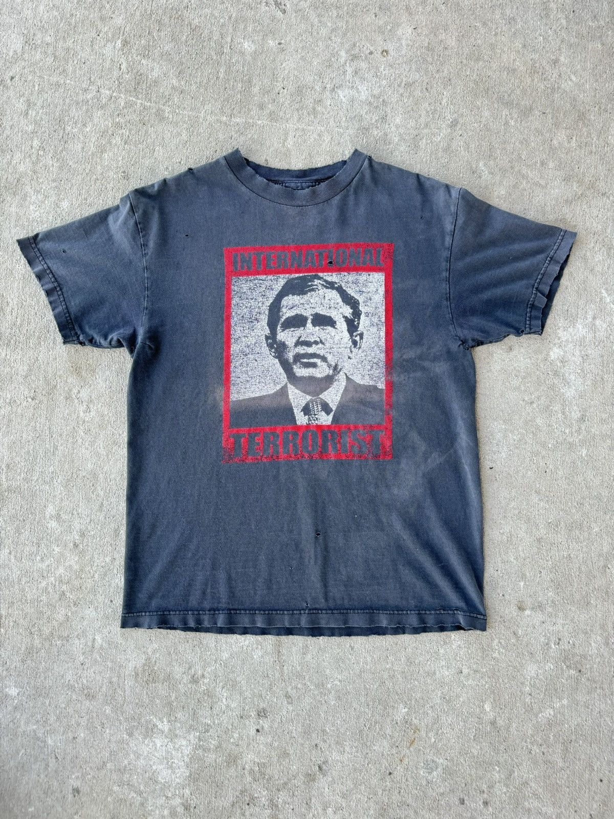 image of Made In USA x Vintage 2000’S International Terrorist 911 Humor Tee in Black, Men's (Size Medium)