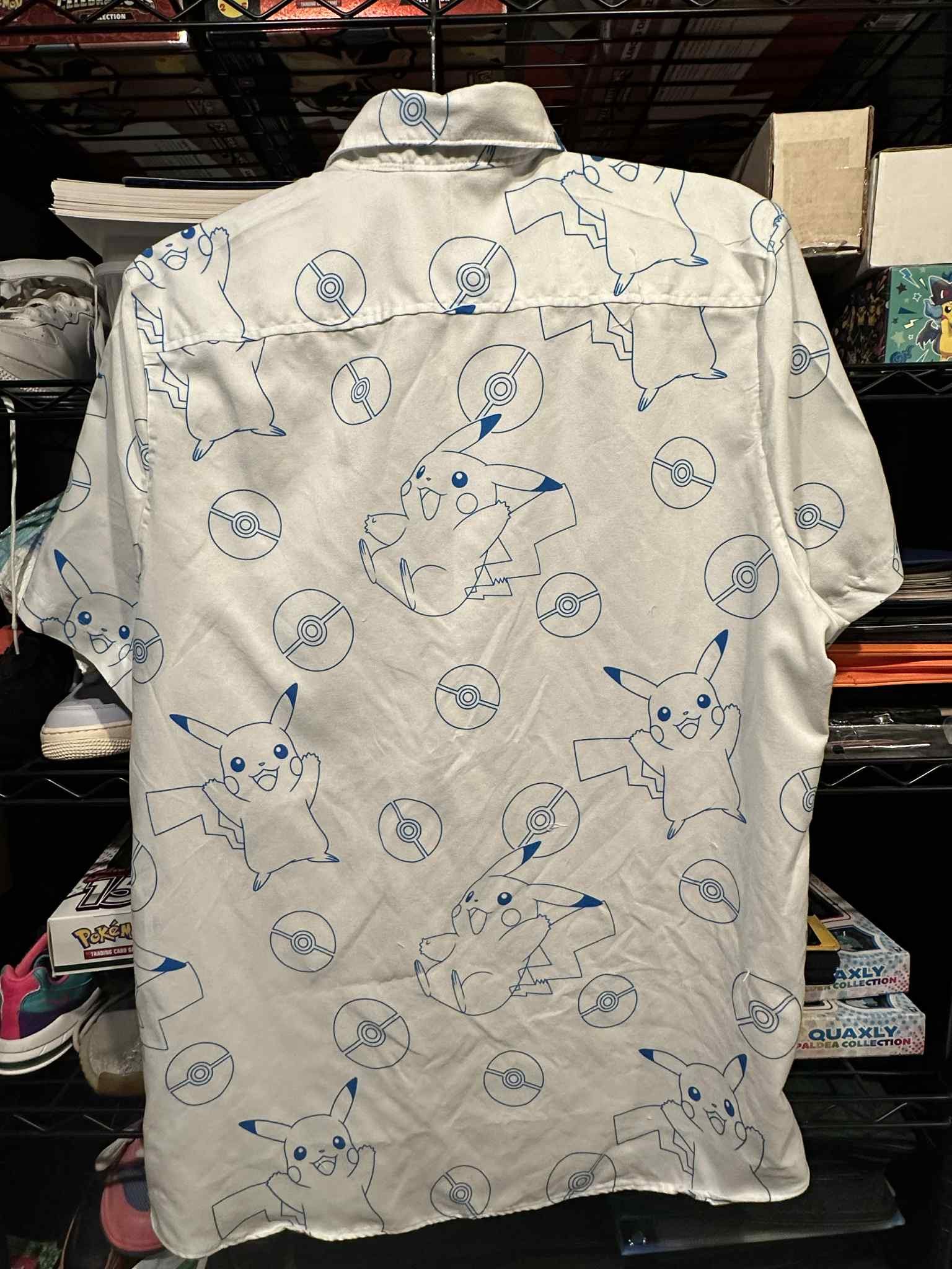Other 2024 Pikachu Blue White BedSheet Custom Men ButtonDown Size US L / EU 52-54 / 3 - 2 Thumbnail