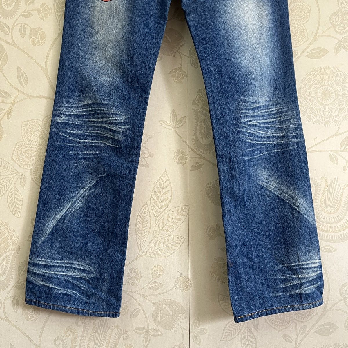 If Six Was Nine × Japan Blue × Japanese Brand Vintage 90s Blue Moon Blue Kapital Patches Jeans Size US 29 - 13 Thumbnail