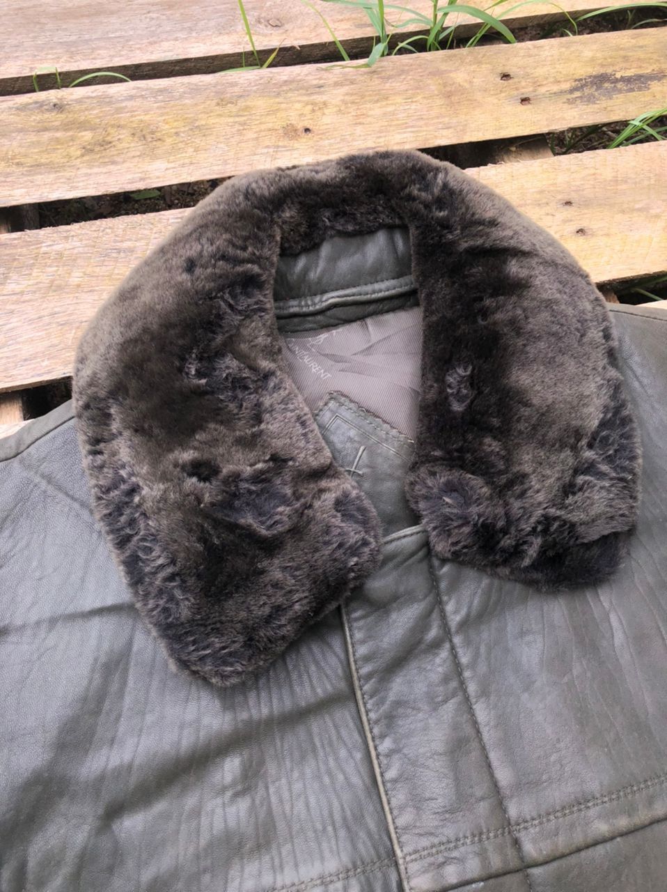 Yves Saint Laurent Vintage YSL Yves Saint Laurent Fur Leather Jacket Size US L / EU 52-54 / 3 - 8 Thumbnail