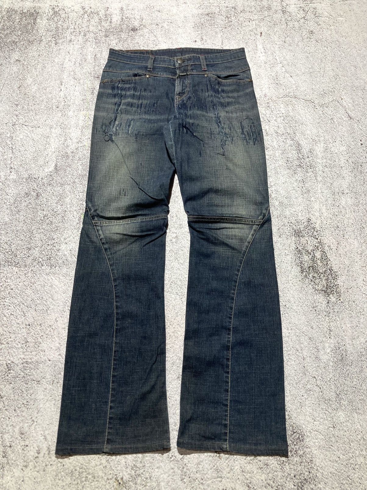 Marithe + Francois Girbaud 2000s Marithe + Francois Girbaud Distressed Bootcut Jeans Size US 28 / EU 44 - 1 Thumbnail