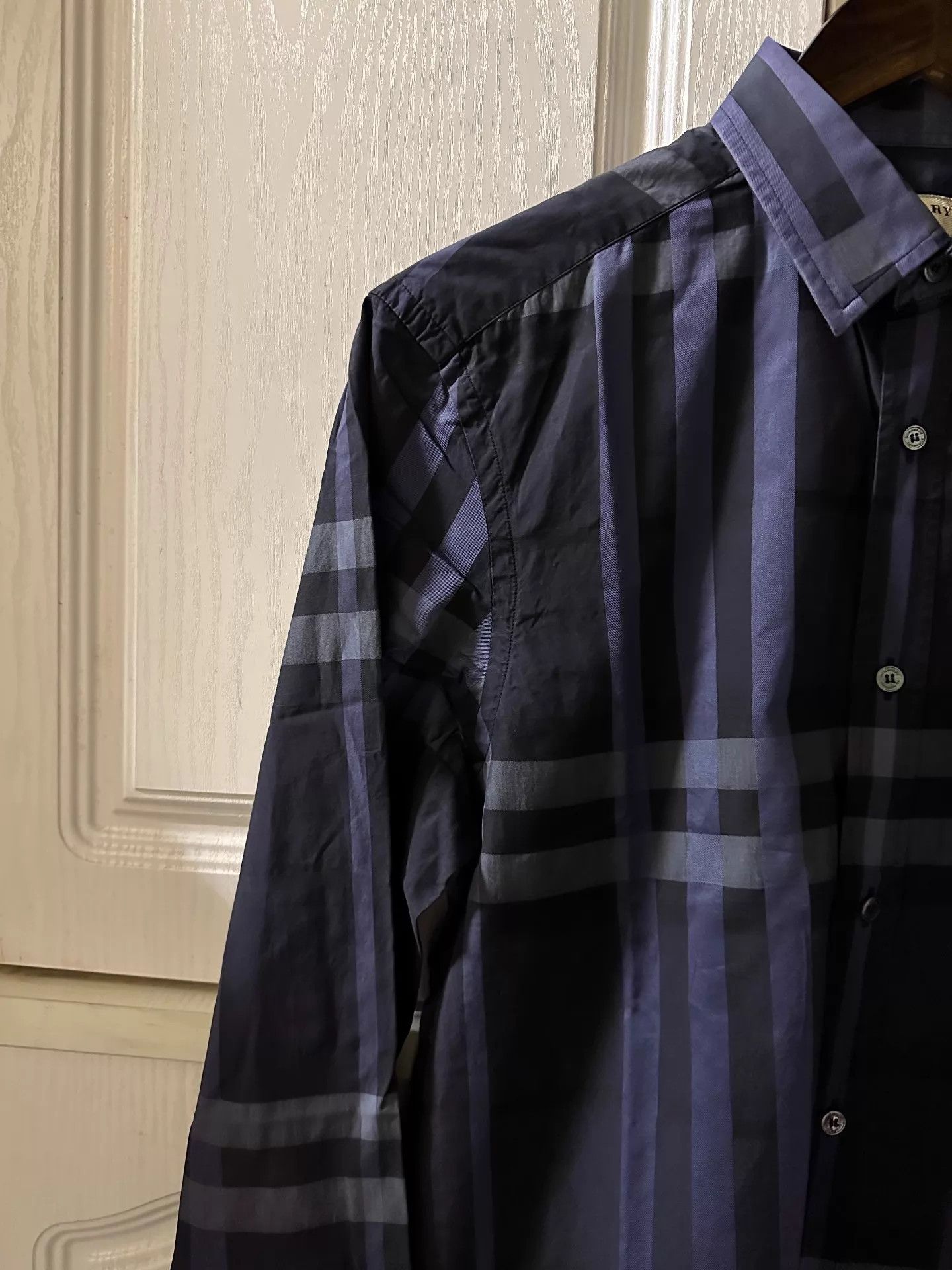 Burberry BURBERRY Men's Blue Check Runway Shirt M 98 New Size US M / EU 48-50 / 2 - 4 Thumbnail