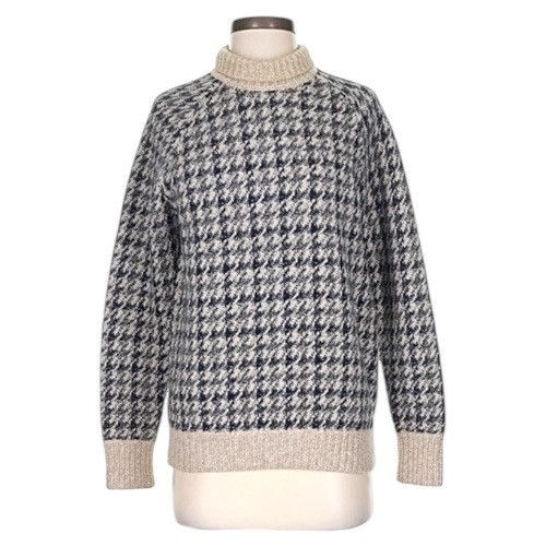 Theory Theory Wool Houndstooth Gray Beige Petite Sweater Size XS / US 0-2 / IT 36-38 - 1 Thumbnail