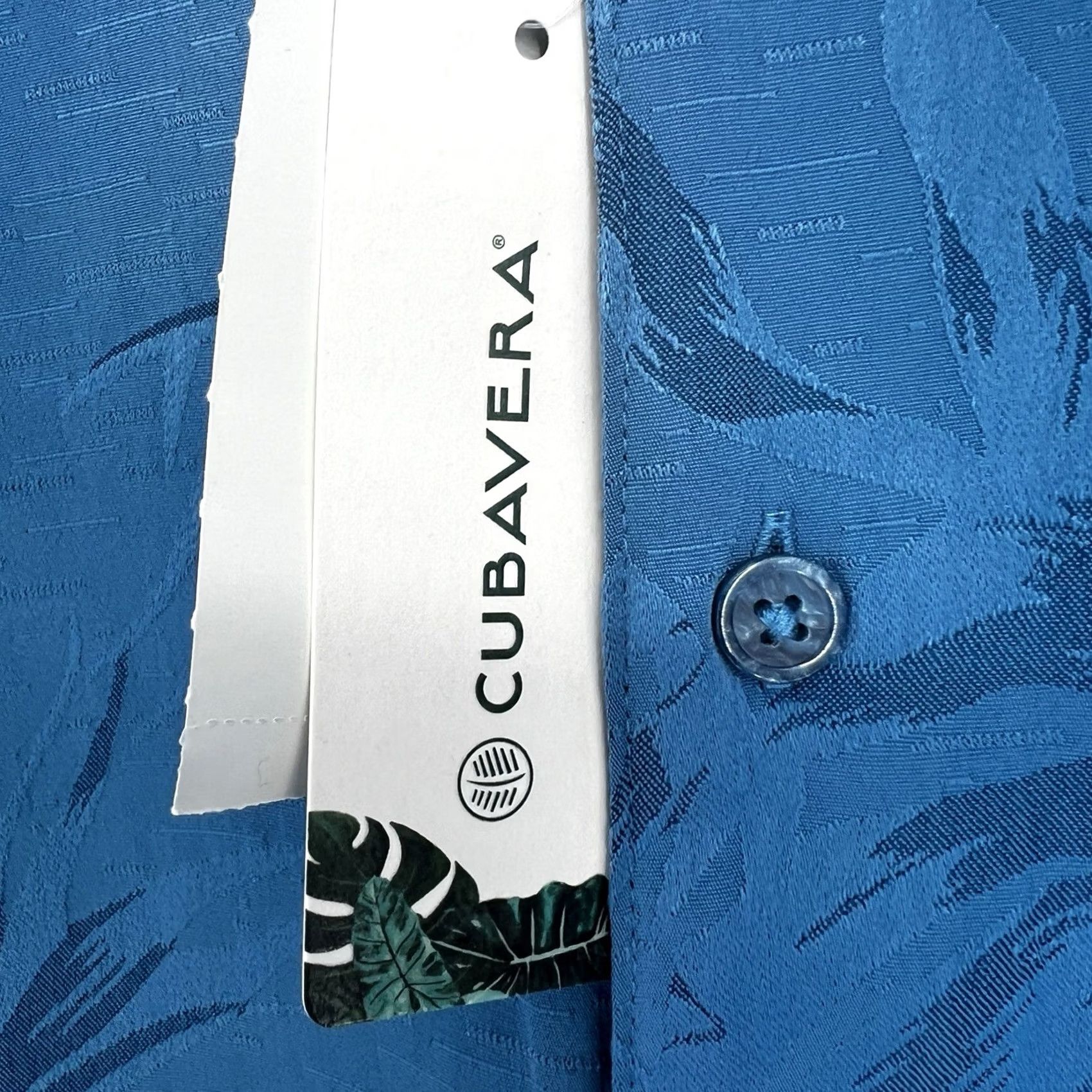Cubavera Cubavera Floral and Leaf Jacquard Shirt Mens Large True Blue NWT Brand New! Size US L / EU 52-54 / 3 - 4 Thumbnail