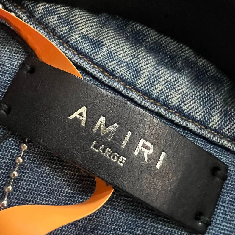 Amiri Amiri back patched logo denim shirt Size US L / EU 52-54 / 3 - 5 Thumbnail