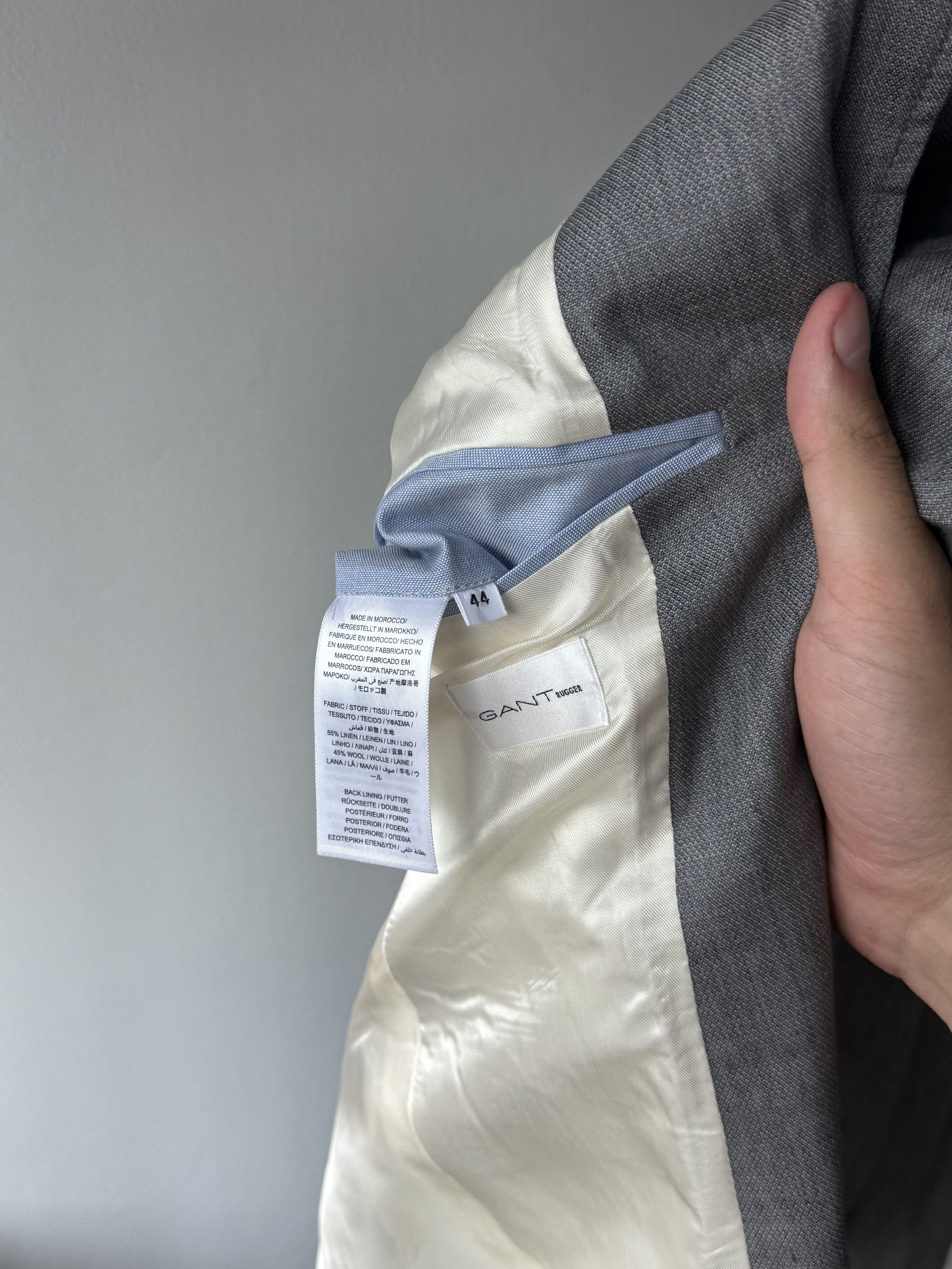Gant Rugger Gant Rugger Linen/Wool Grey Melange Sport Blazer Coat Jacket Size 44R - 13 Thumbnail