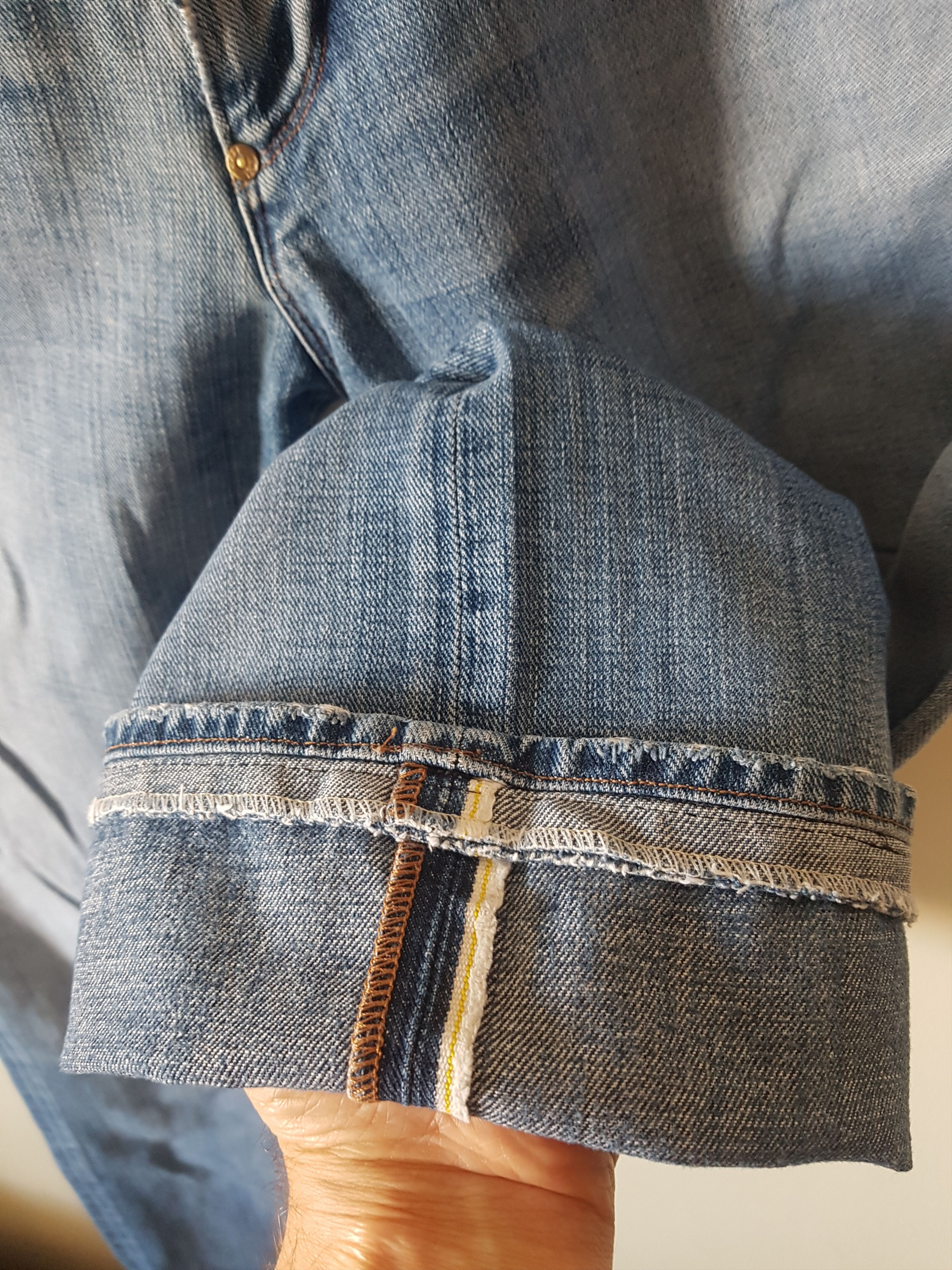 Lee Gold Label 101B Cinch Back Half Selvedge Cowboy Jeans Buckle Size US 32 / EU 48 - 6 Thumbnail
