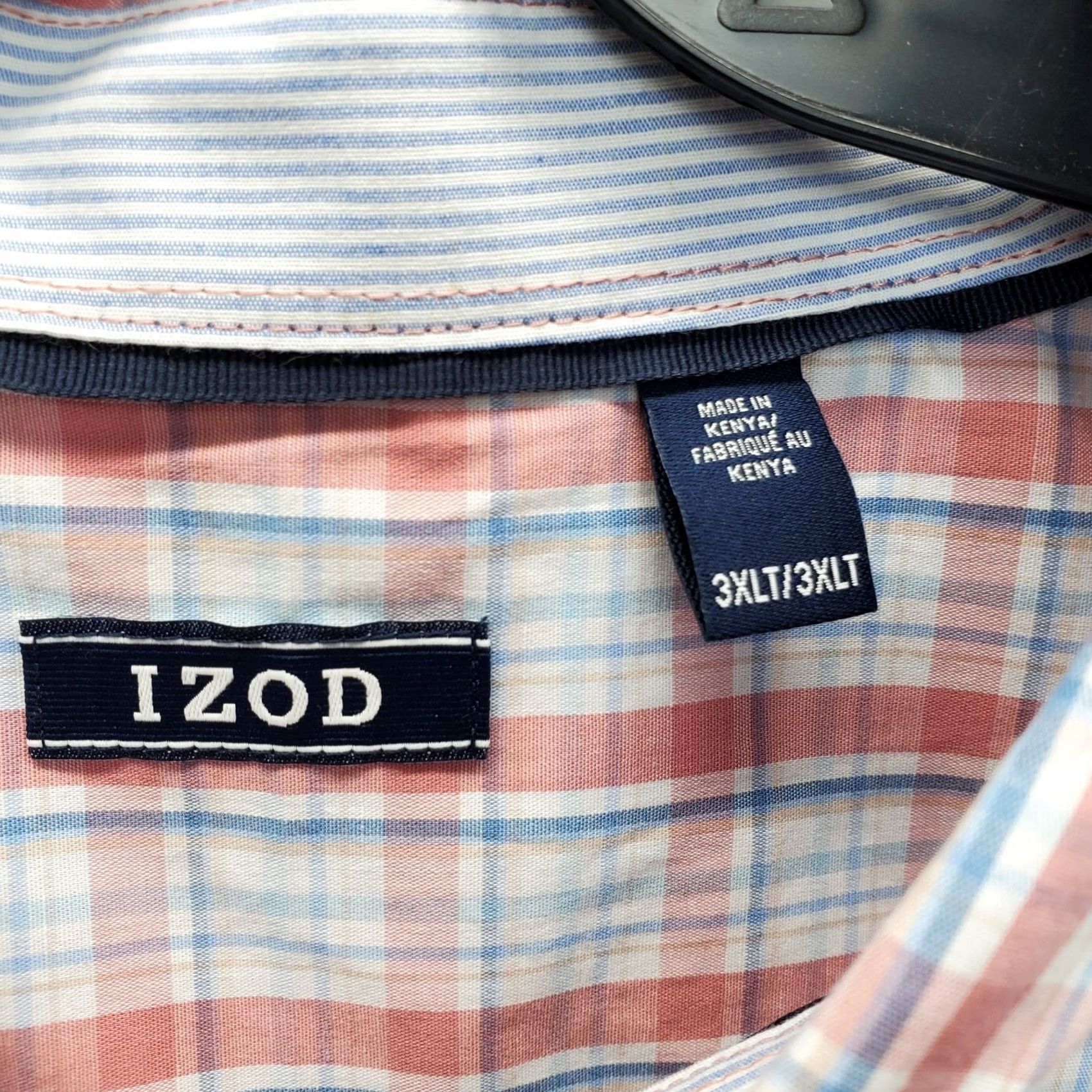 Izod IZOD Shirt Mens 3XLT Multi Plaid Comfort Performance All-Over Stretch Button Down Size US XXL / EU 58 / 5 - 6 Thumbnail