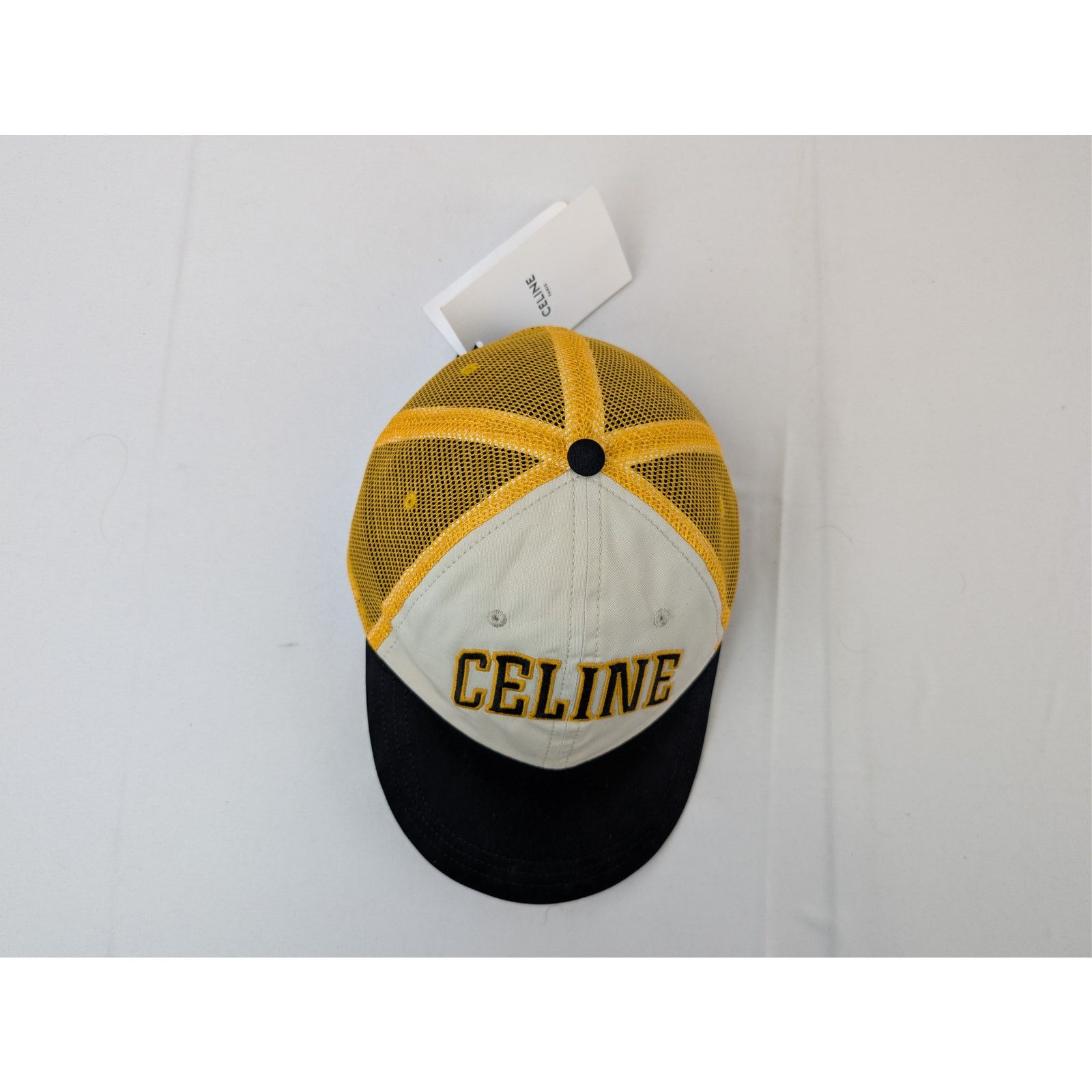 Celine o1rshd1 Size: L / mesh baseball Cap / Hat in Yellow/Beige Size ONE SIZE - 7 Thumbnail