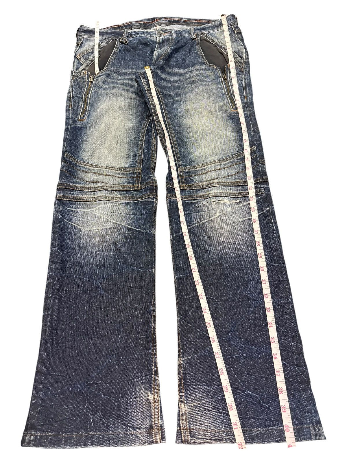 Tornado Mart Vintage Nicole Club Homme Distressed Flare Jeans Size US 34 / EU 50 - 7 Thumbnail