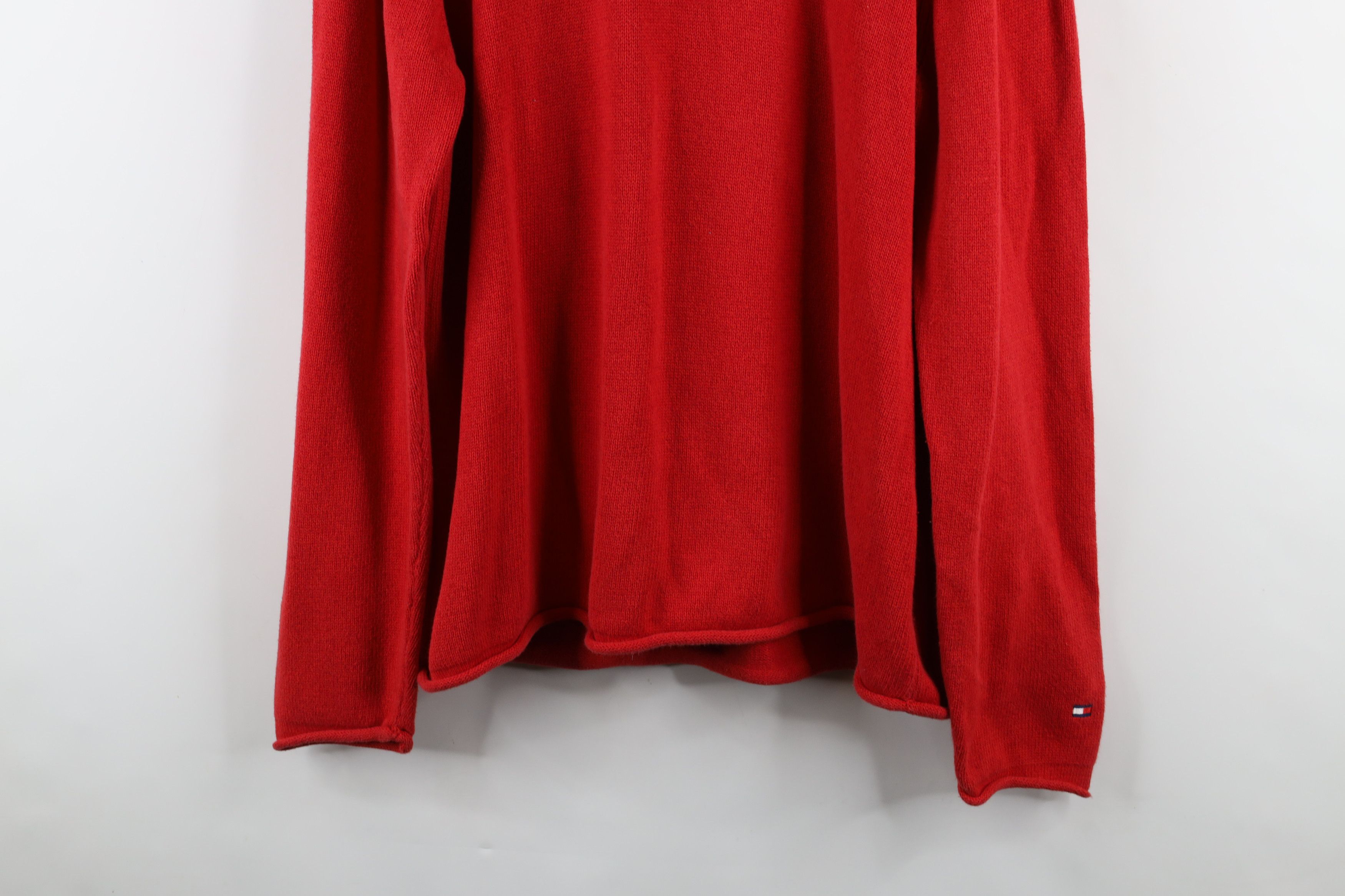 Tommy Hilfiger × Vintage Vintage 90s Tommy Hilfiger Cotton Marled Knit Sweater Red Size US L / EU 52-54 / 3 - 3 Thumbnail
