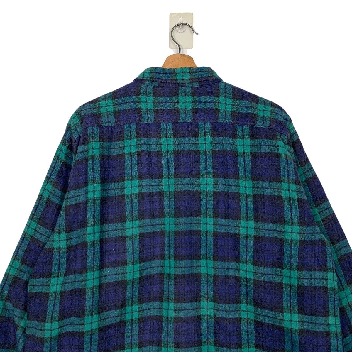 L.L. Bean L.L.BEAN Green Blue Checked Flannel Jacket #1643-C73 Size US L / EU 52-54 / 3 - 19 Thumbnail