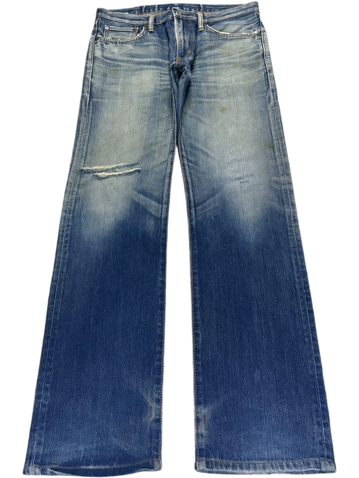 Edwin × Japanese Brand Vintage Japanese Edwin Mud Wash Distressed Loose Jeans Size US 33 - 1 Thumbnail
