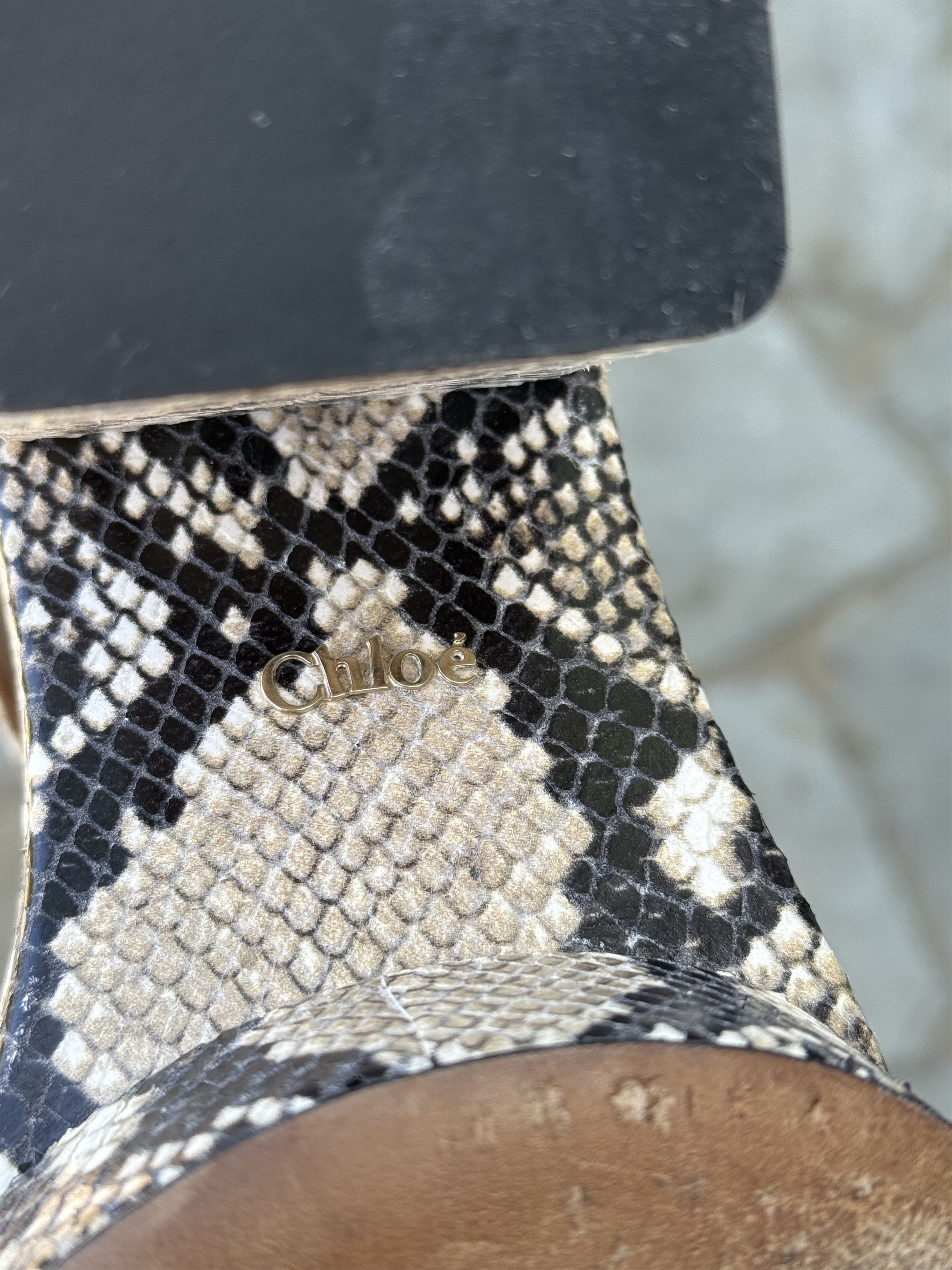 Chloe Chloe Snakeskin Odina Platform Sandals Size US 7 / IT 37 - 9 Thumbnail