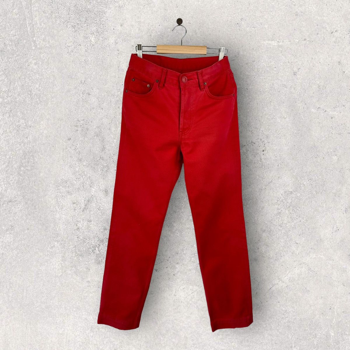Levi's made in USA 🇺🇸 LEVIS 501 Vintage Red Denim Pants Size US 29 - 3 Thumbnail