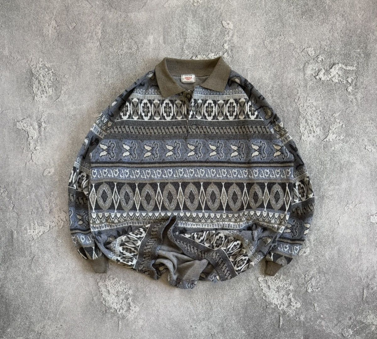 Designer × Vintage Eagle force XL Aztec sweatshirt polo long sleeve rugby Size US XL / EU 56 / 4 - 1 Thumbnail