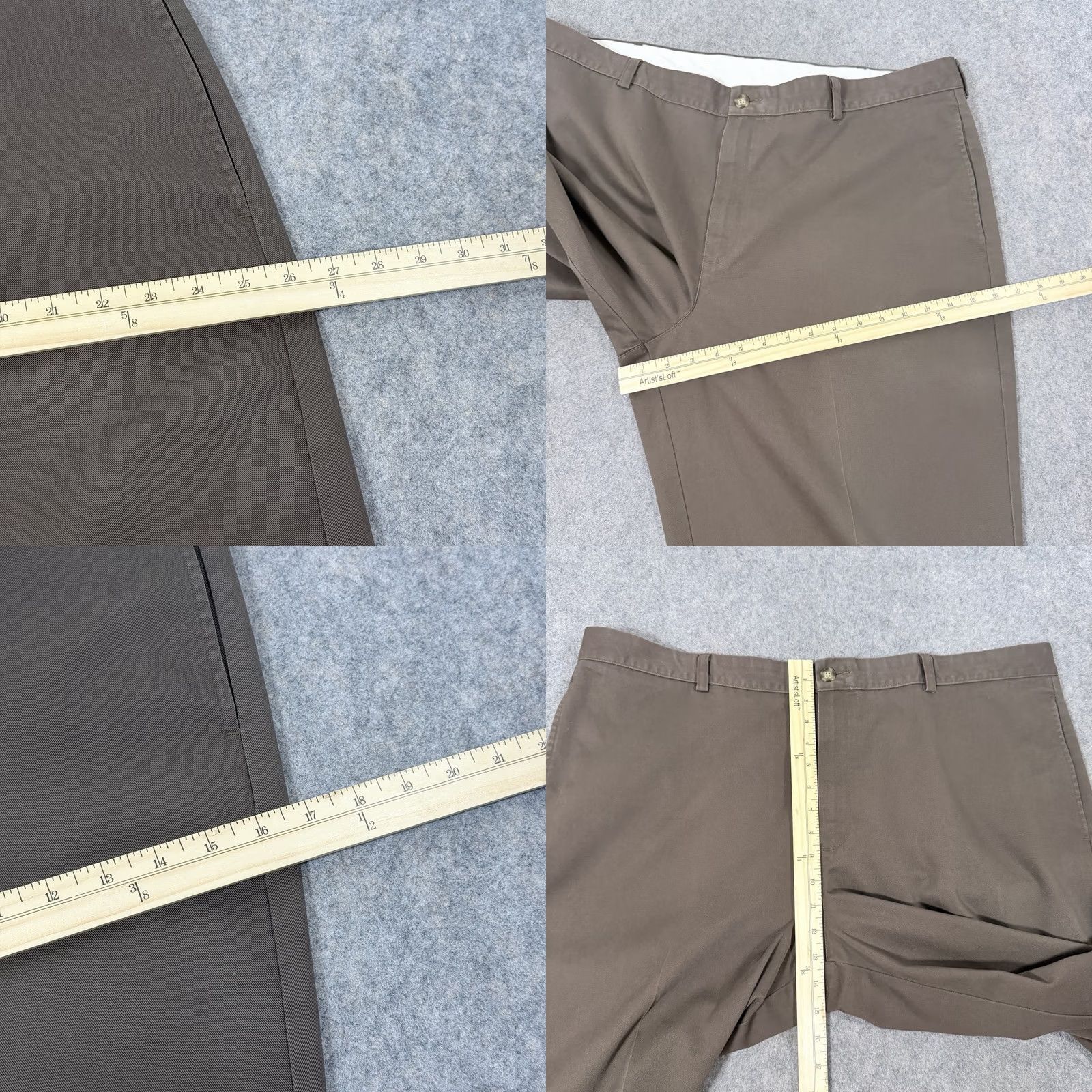 Vintage L.L.Bean Natural Fit Casual Dress Pants Men's Size 42x36 Brown Regular Rise 13.25" Inseam 36" Cotton Zip Front Front Flat Front Pockets Slim Straight Size US 42 / EU 58 - 9 Thumbnail
