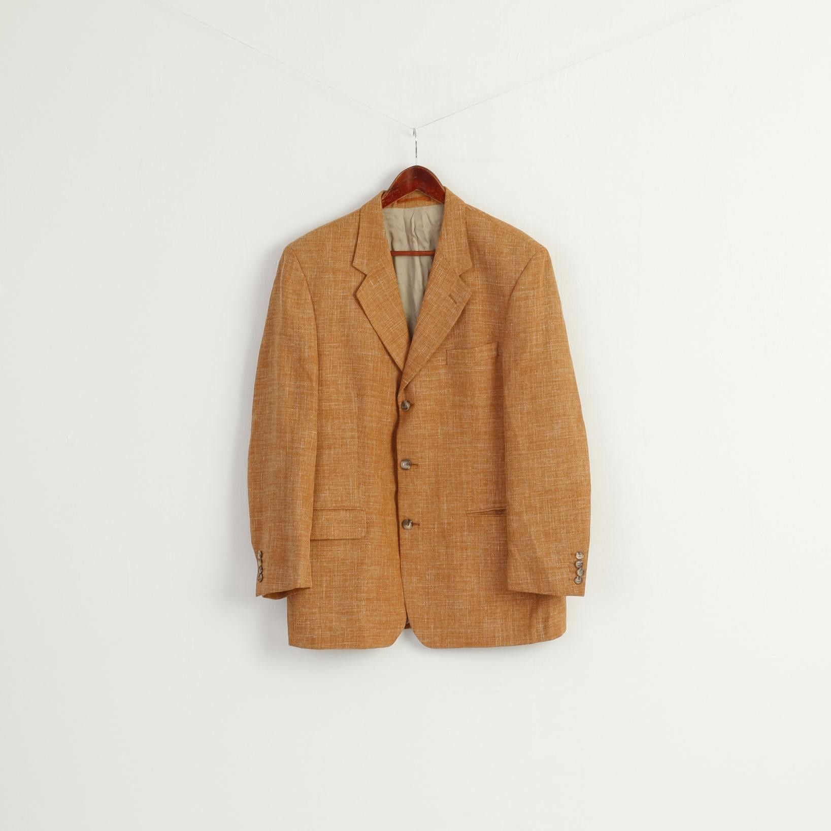 Vintage Nicolas Scholz Men 52 42 Blazer Brick Linen Blend 8301 Size 42R - 1 Thumbnail