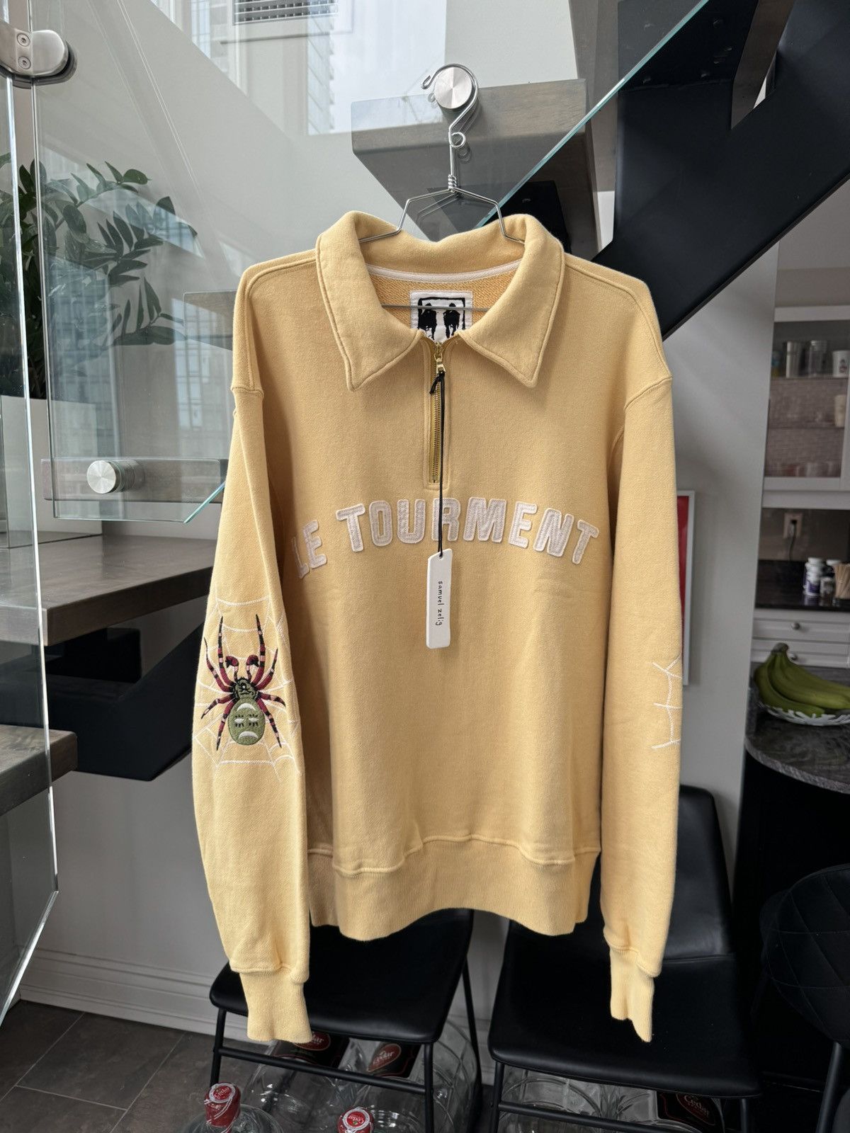 image of Samuel Zelig Le Tourment Quarter Zip in Yellow, Men's (Size Medium)