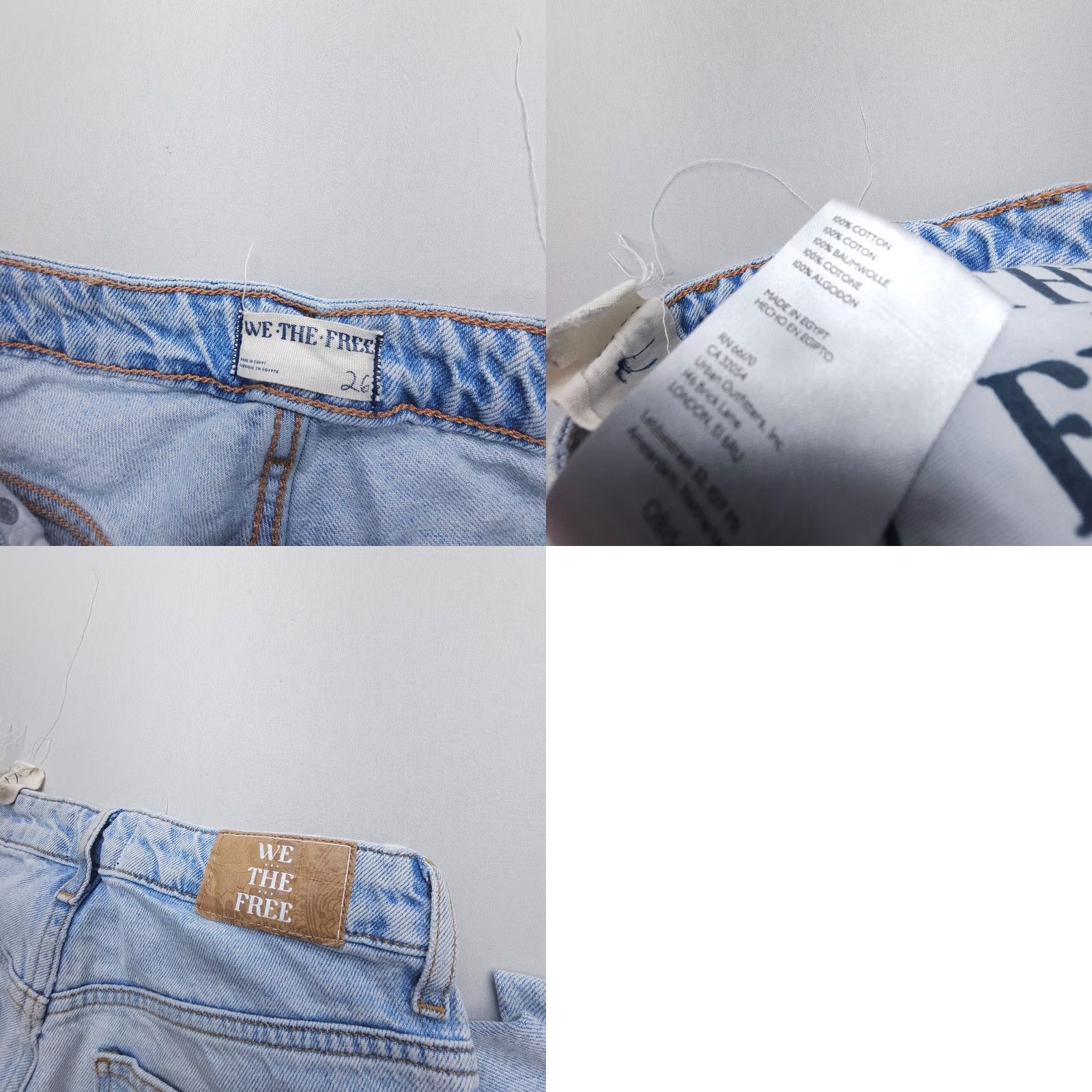 Vintage We the Free Pacifica High Rise Slim Straight Jeans 26x29 Light Blue Denim Regular 5-Pocket Mens Womens Jeans Size 26" / US 2 / IT 38 - 9 Thumbnail