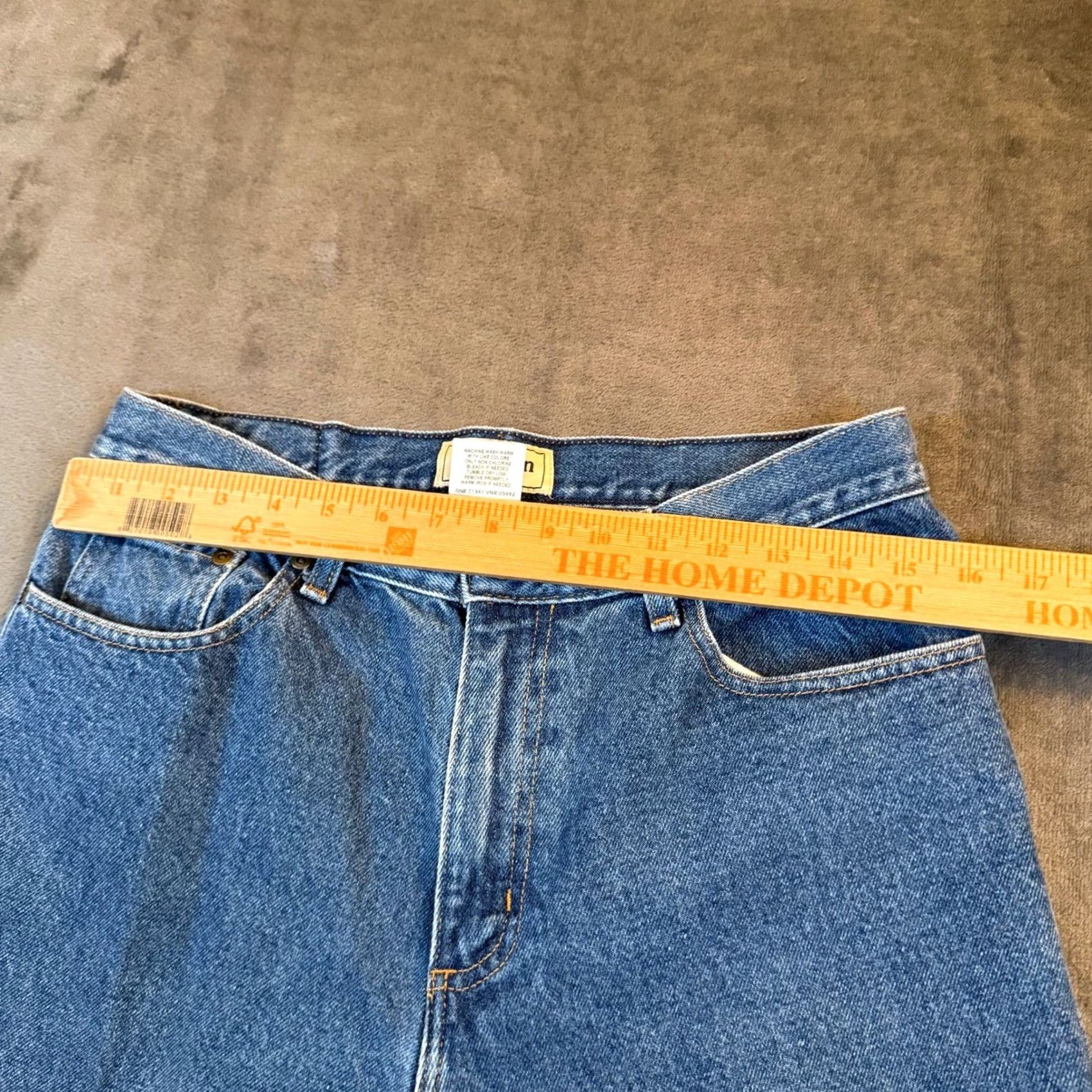 Vintage LL Bean Jeans Womens 12 Petite High Rise Straight Leg Blue 30x27.5" Classic Fit Denim 5-Pocket Button Zip Easy Care Modern N/A Size 34" / US 12 / IT 48 - 7 Thumbnail