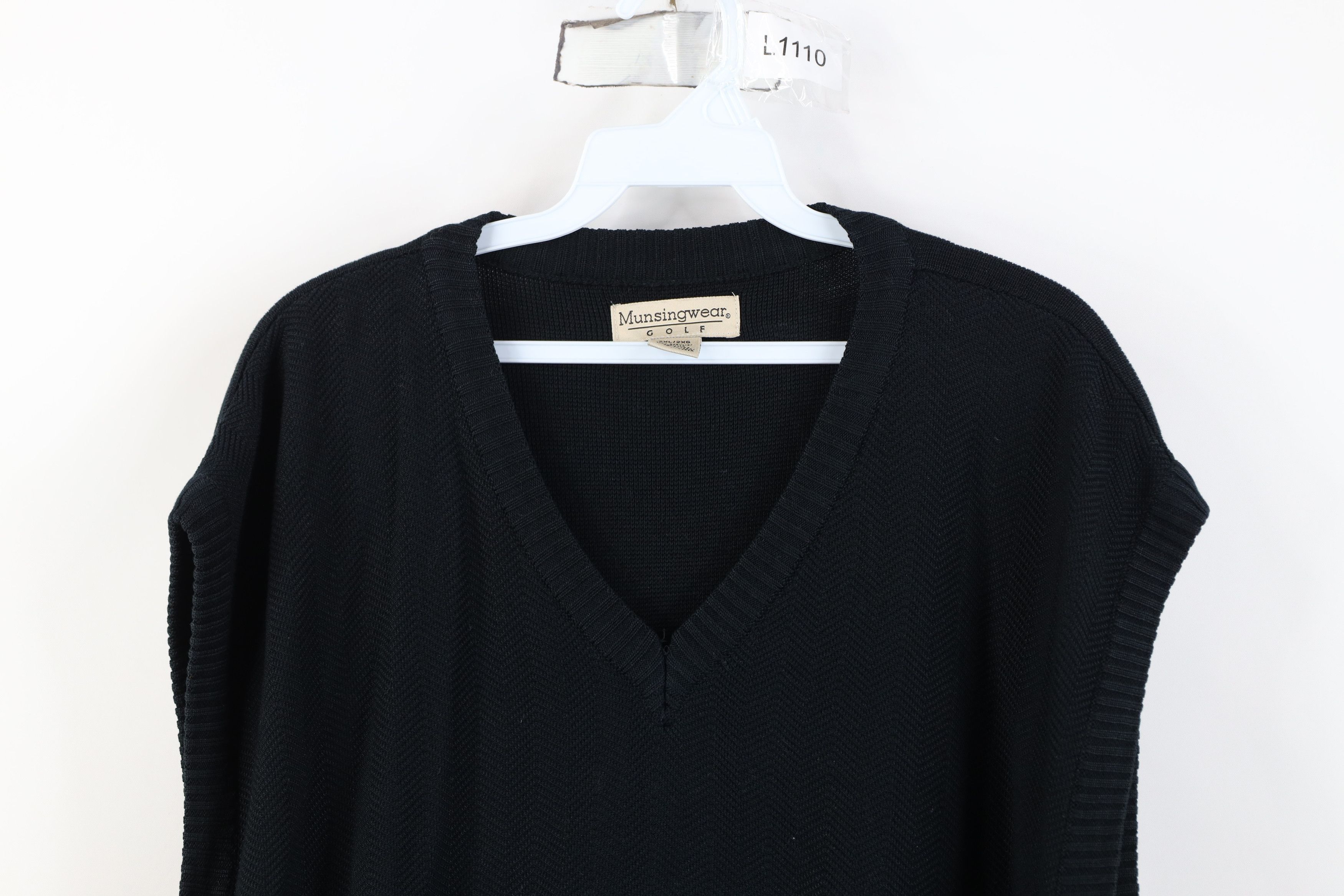 Vintage Vintage 90s Streetwear Blank Herringbone Knit Sweater Vest Size US XXL / EU 58 / 5 - 2 Thumbnail
