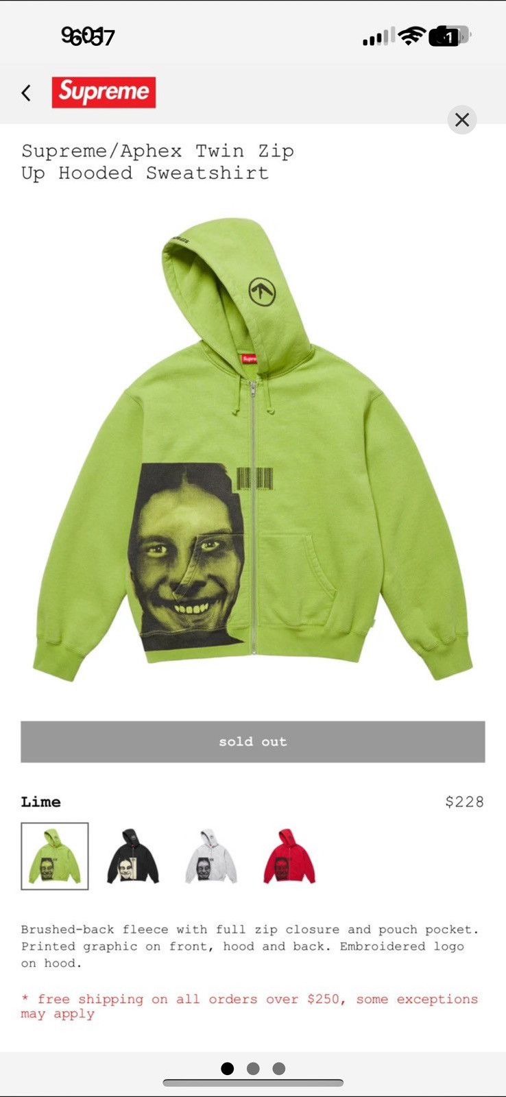 Aphex Twin ジップアップパーカー Lサイズ aphex twin エイフェックスツイン パーカー Lサイズの通販 by