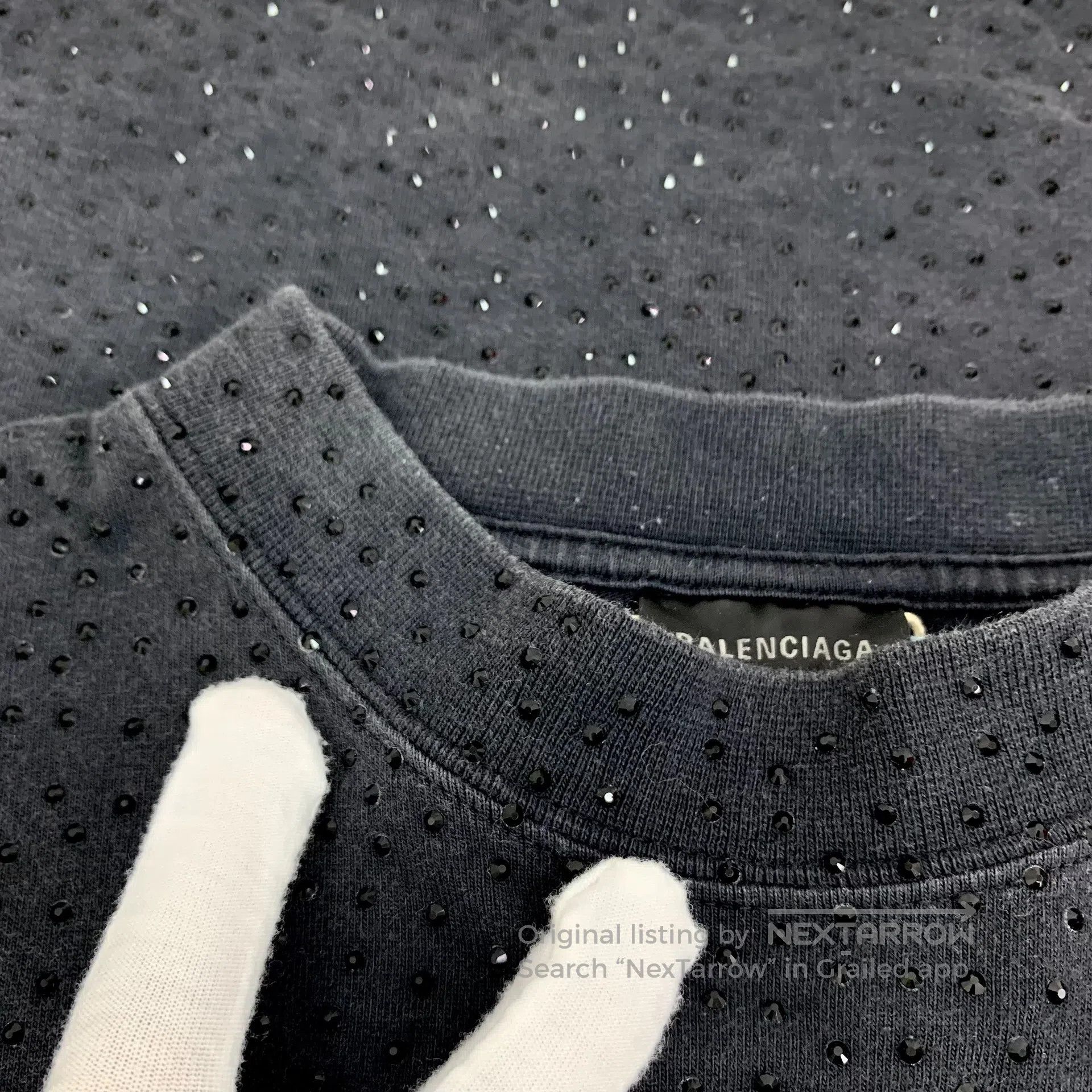 Balenciaga Balenciaga Black cotton round neck short sleeve T-shirt wi Size US M / EU 48-50 / 2 - 9 Thumbnail
