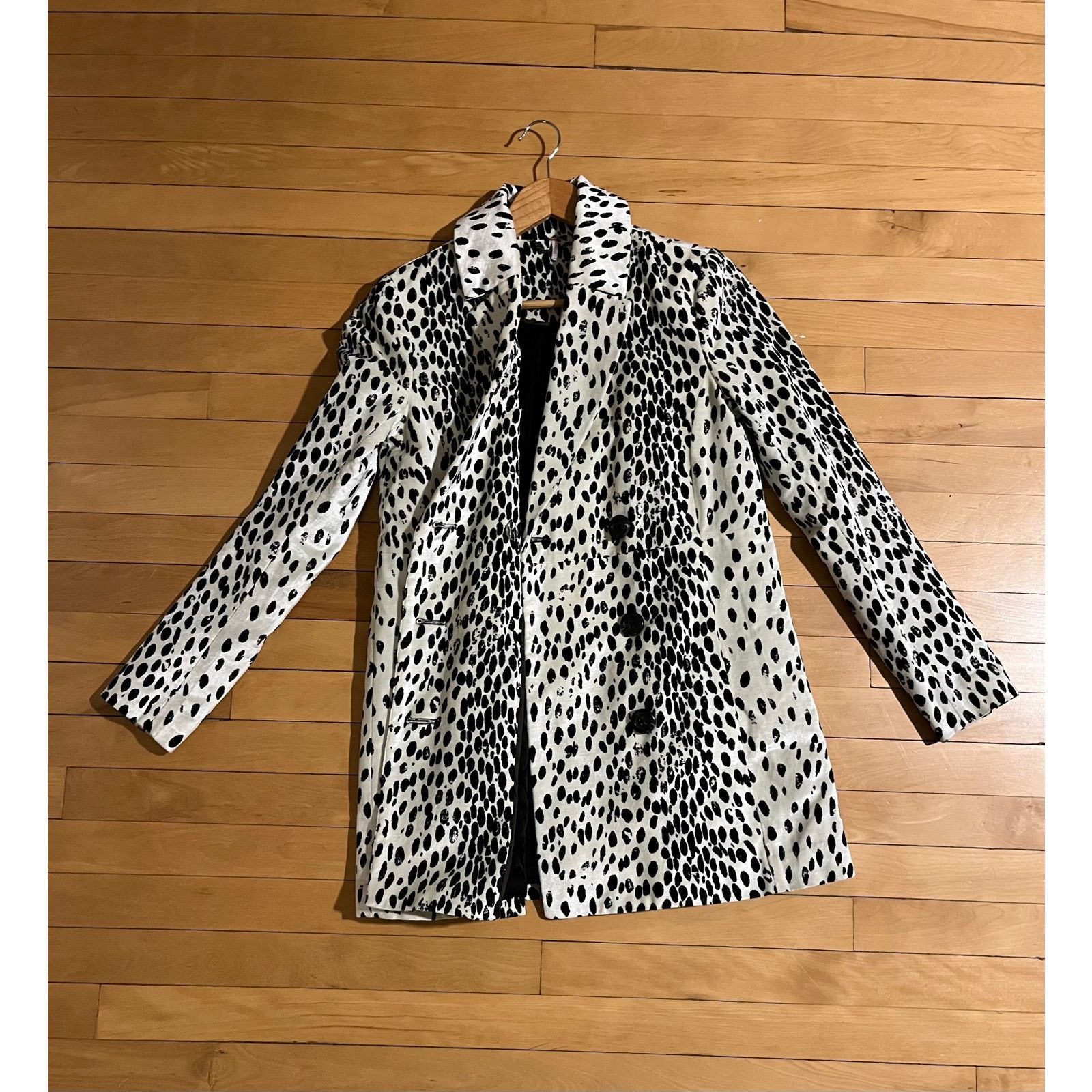 Free People Free People - Black/White Leopard Print Coat - X Small Size XS / US 0-2 / IT 36-38 - 3 Thumbnail