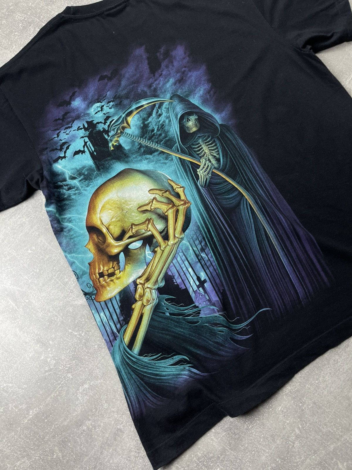 Vintage Vintage 2000s Grim Reaper Graphic T-Shirt Skull Size US XL / EU 56 / 4 - 6 Thumbnail