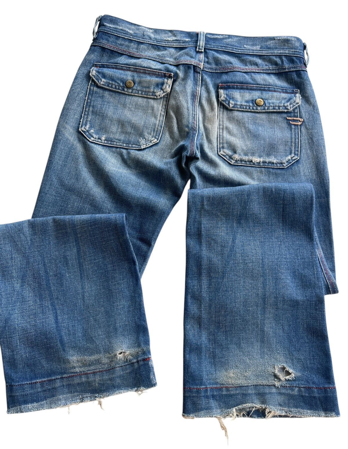 Diesel Diesel Distressed Flared Denim Size 29" - 10 Thumbnail