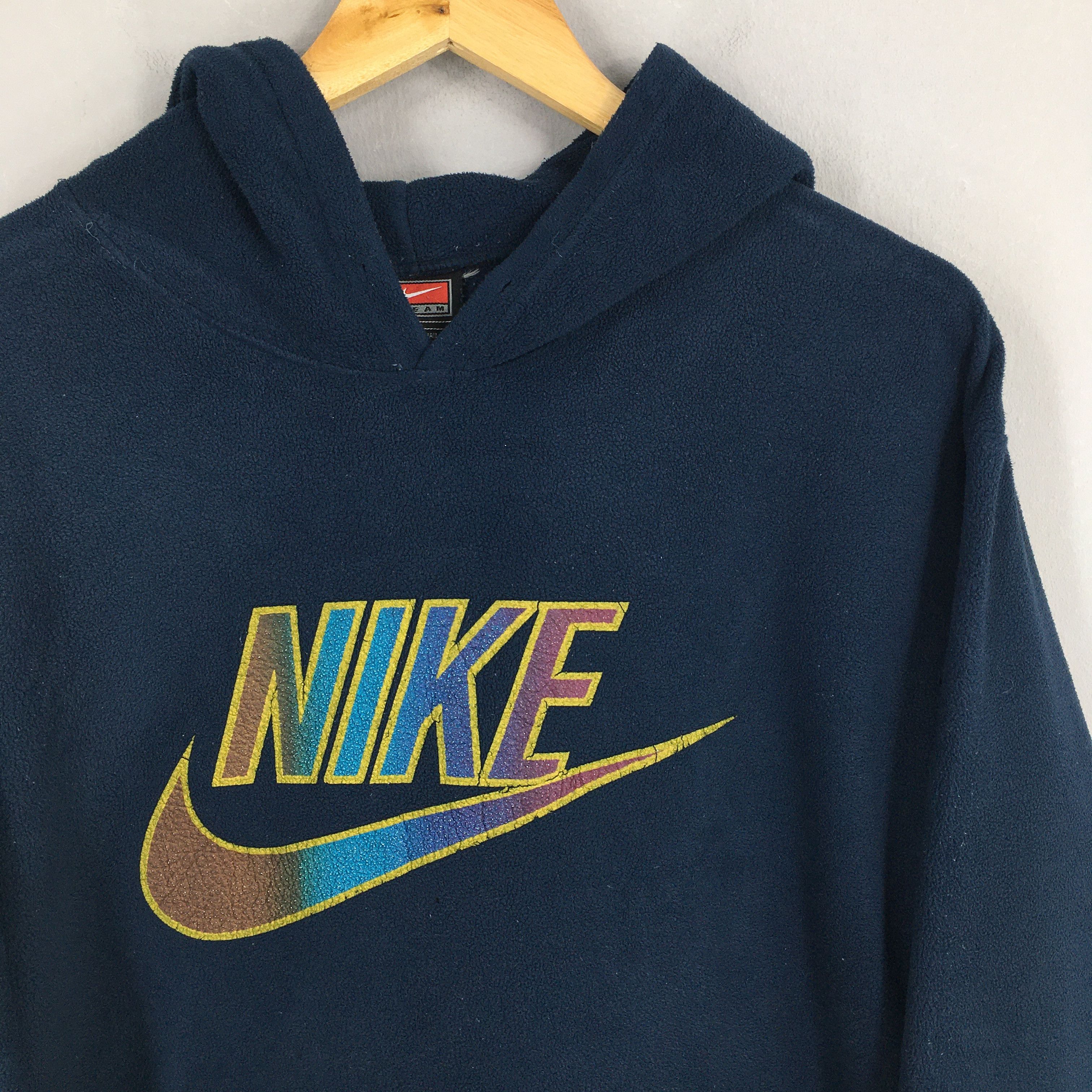 Nike × Nike ACG Vintage 90's Nike Swoosh Blue Hoodie Sweatshirts Large Size US L / EU 52-54 / 3 - 2 Thumbnail