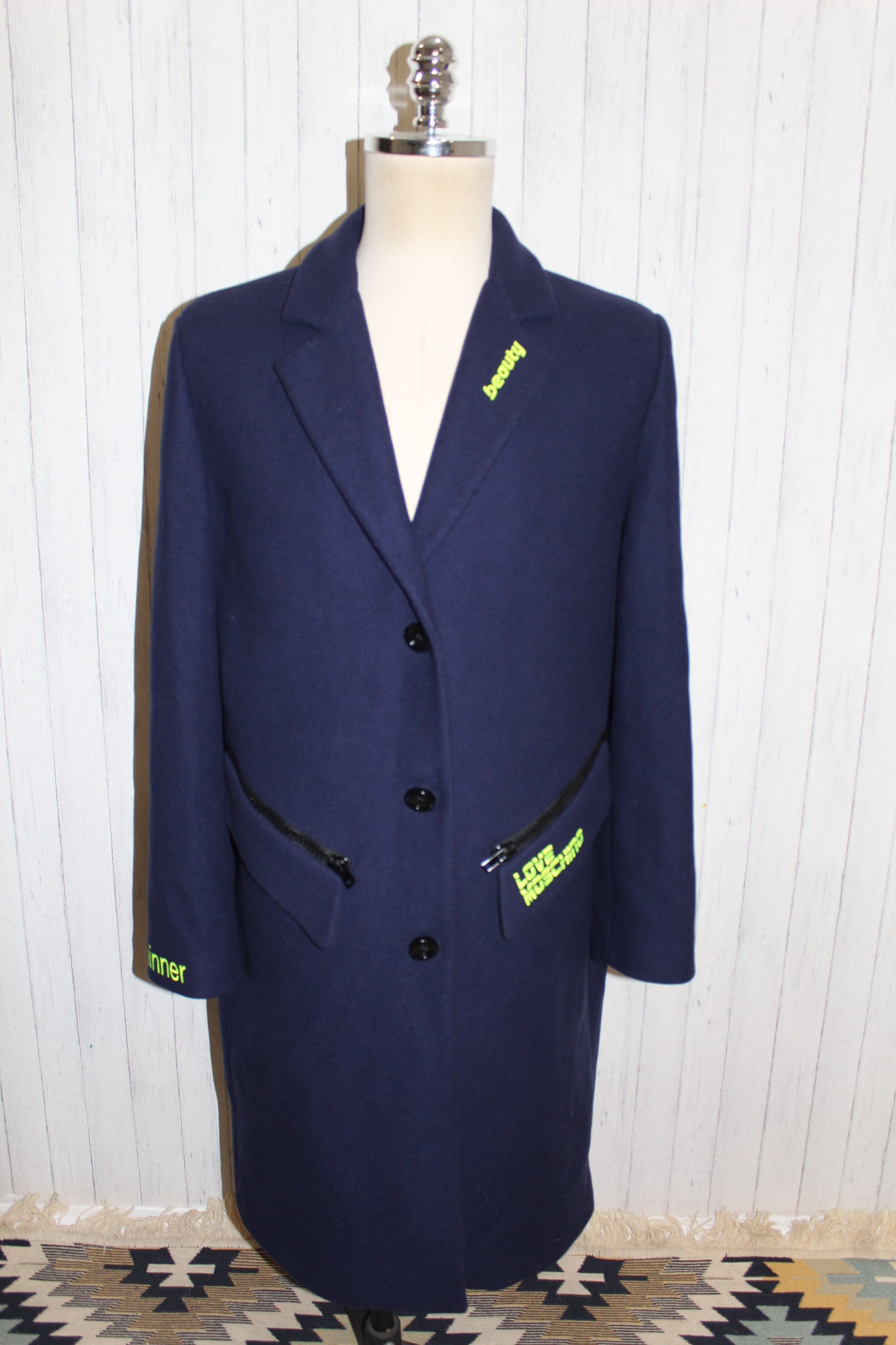 Love Moschino Love Moschino Blue Wool Coat Size UK 12 US 8 Size M / US 6-8 / IT 42-44 - 2 Thumbnail
