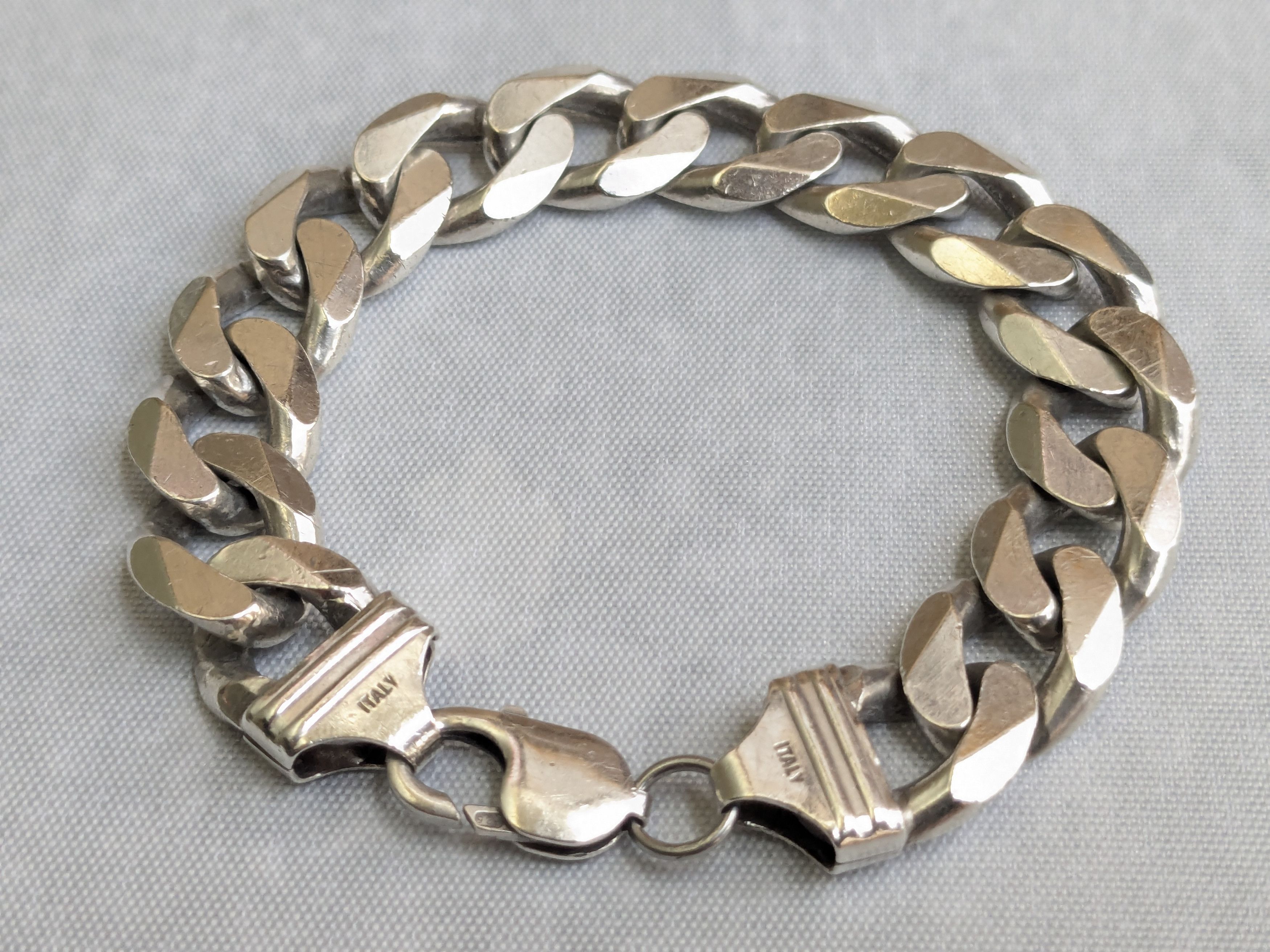 Jewelry Vintage Sterling Silver Cuban Bracelet Link Chain 8.5" Size ONE SIZE - 6 Thumbnail