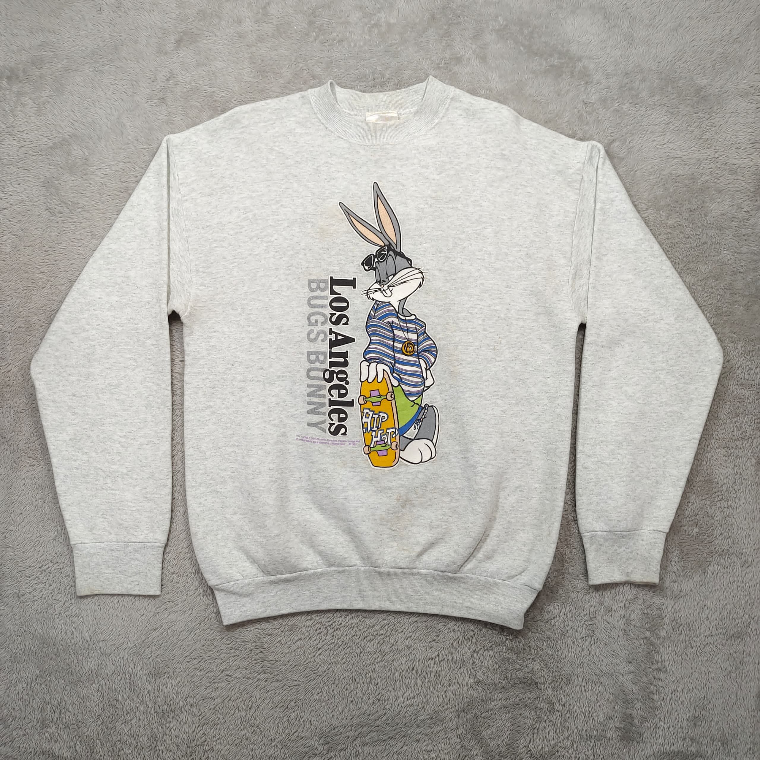 Warner Bros VINTAGE BUGS BUNNY LOS ANGELAS HIP HOP CREWNECK SWEATSHIRT Size US L / EU 52-54 / 3 - 1 Thumbnail