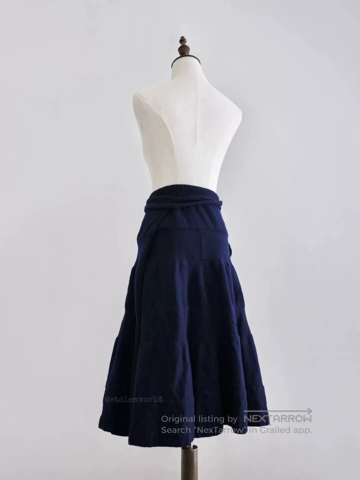 Comme des Garcons warm navy blue tiered cake skirt. Size 24" / US 00 / IT 34 - 8 Thumbnail