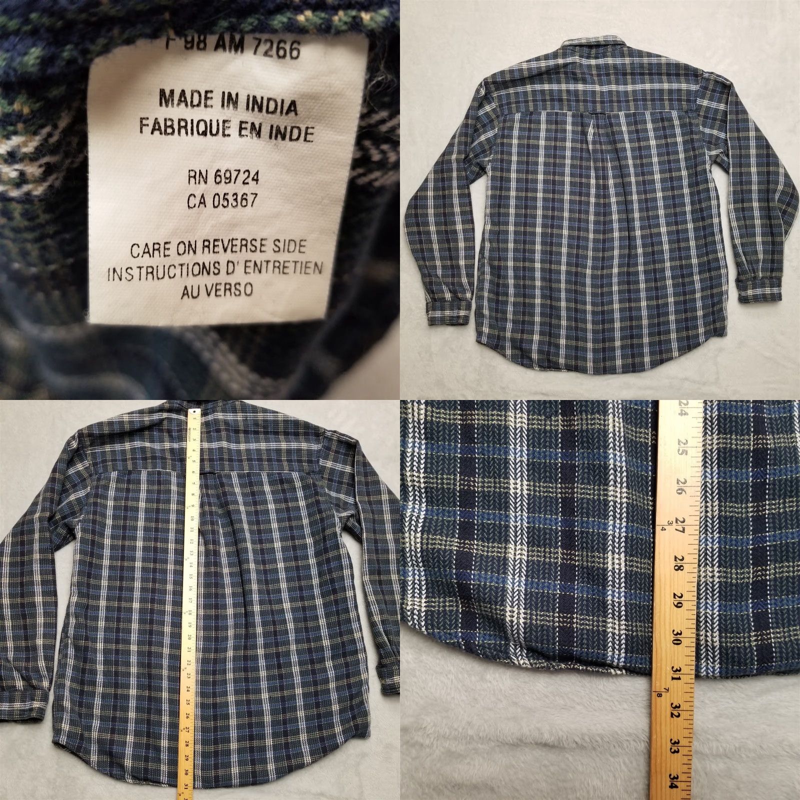 Vintage VINTAGE Columbia Shirt Mens XL Blue Plaid Button Long Sleeve 100% Cotton Casual Size US XL / EU 56 / 4 - 8 Thumbnail