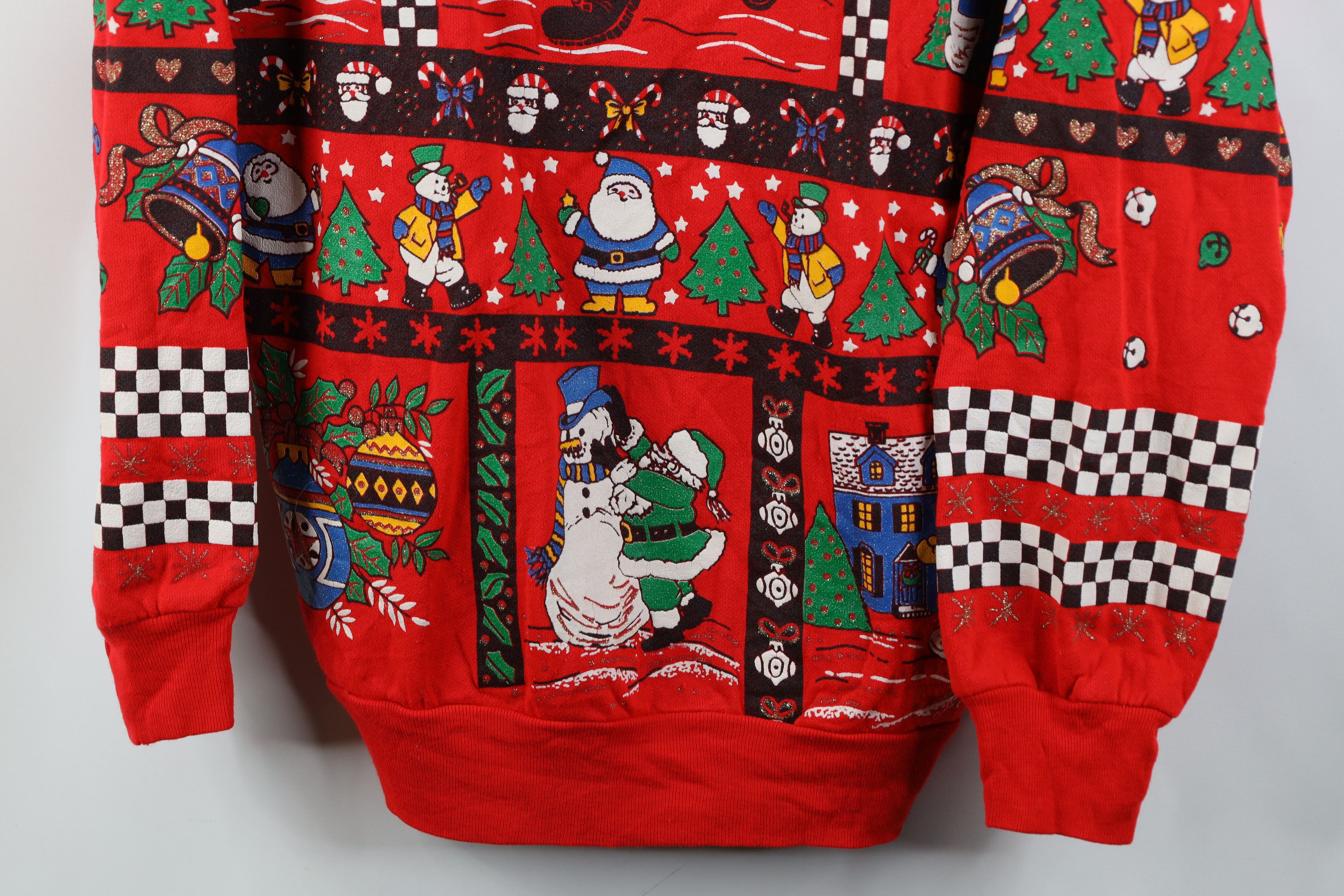 Vintage Vintage 90s Streetwear Snowman All Over Print Sweatshirt USA Size M / US 6-8 / IT 42-44 - 3 Thumbnail