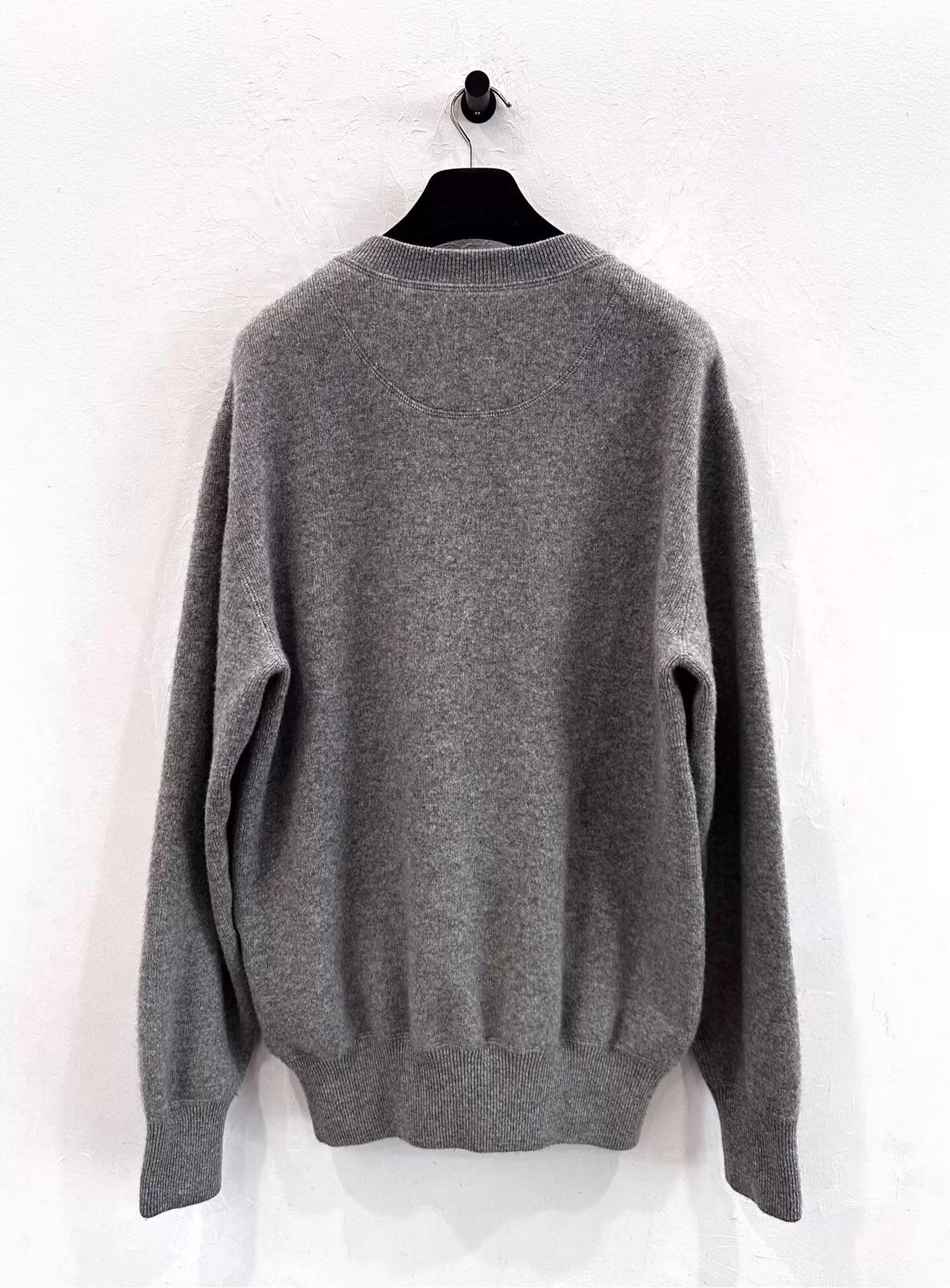 Prada Prada gray cashmere sweater, embroidered triangle logo, 50 Size US M / EU 48-50 / 2 - 3 Thumbnail