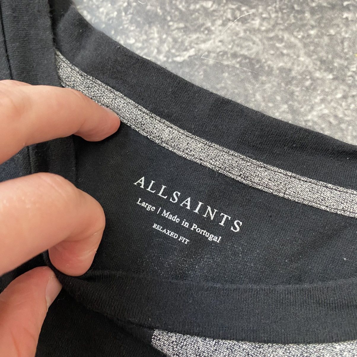 Allsaints Luxury Allsaints Small Logo Overprinted y2k designer tee Size US L / EU 52-54 / 3 - 5 Thumbnail