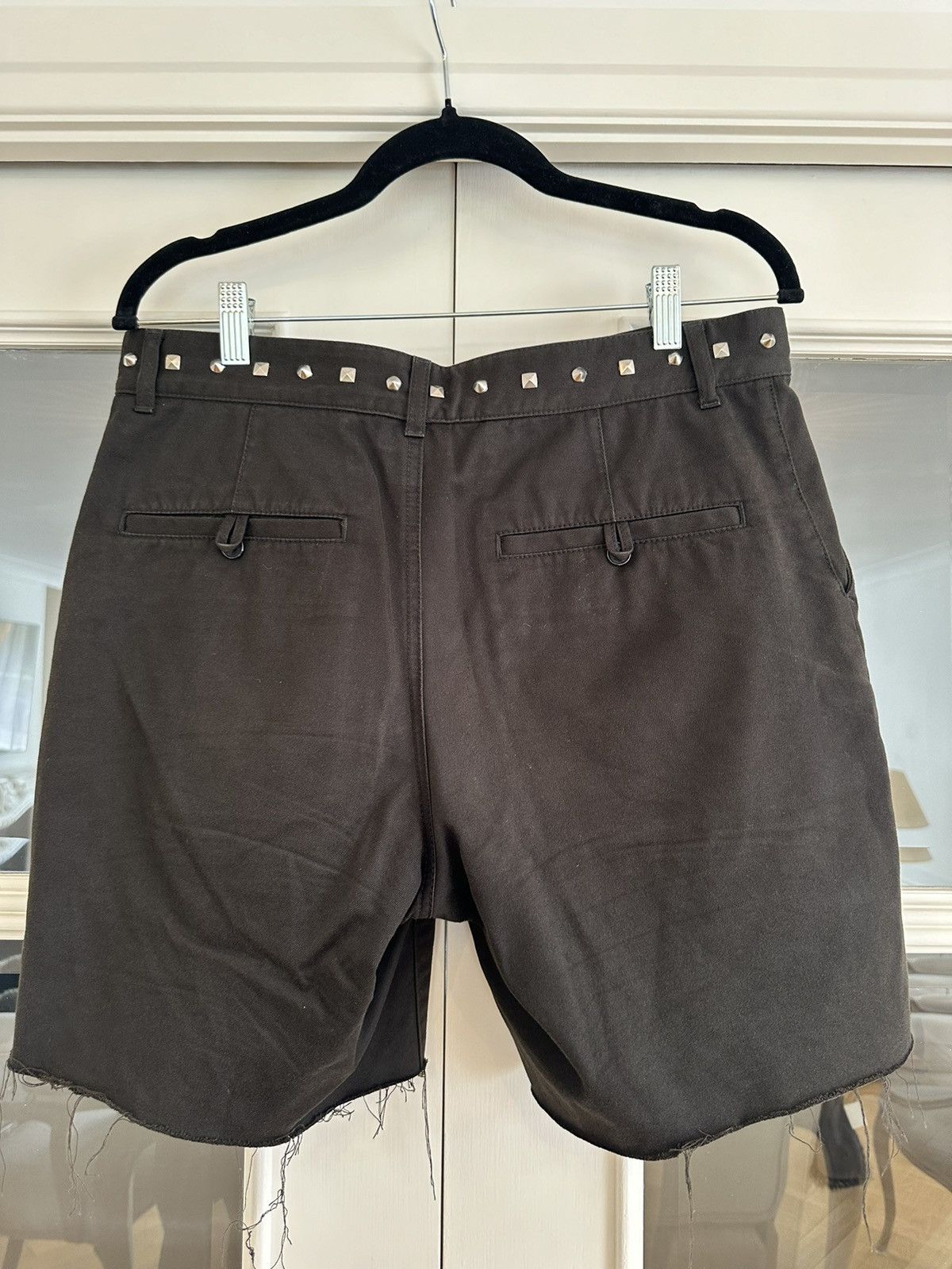 Saint Laurent Paris Black stud distressed shorts Size US 30 / EU 46 - 4 Thumbnail
