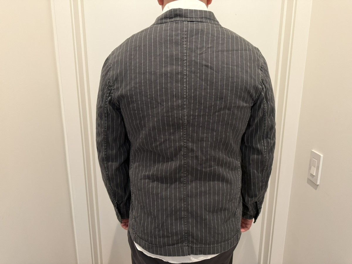 Todd Snyder Overdye stripe studio coat in charcoal Size 42L - 2 Thumbnail