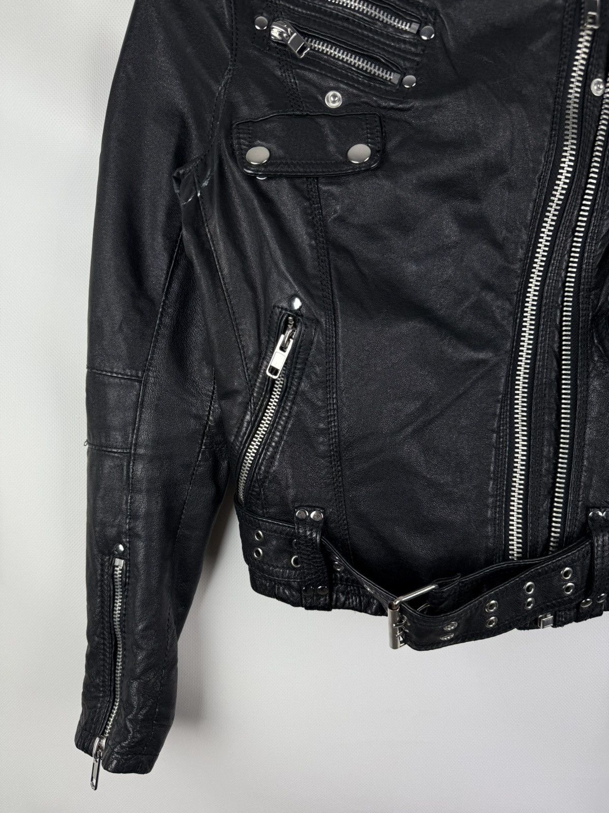 JOFAMA Jofama By Kenza Ladies Gothic Leather Biker Jacket Size 34 Size XS / US 0-2 / IT 36-38 - 7 Thumbnail